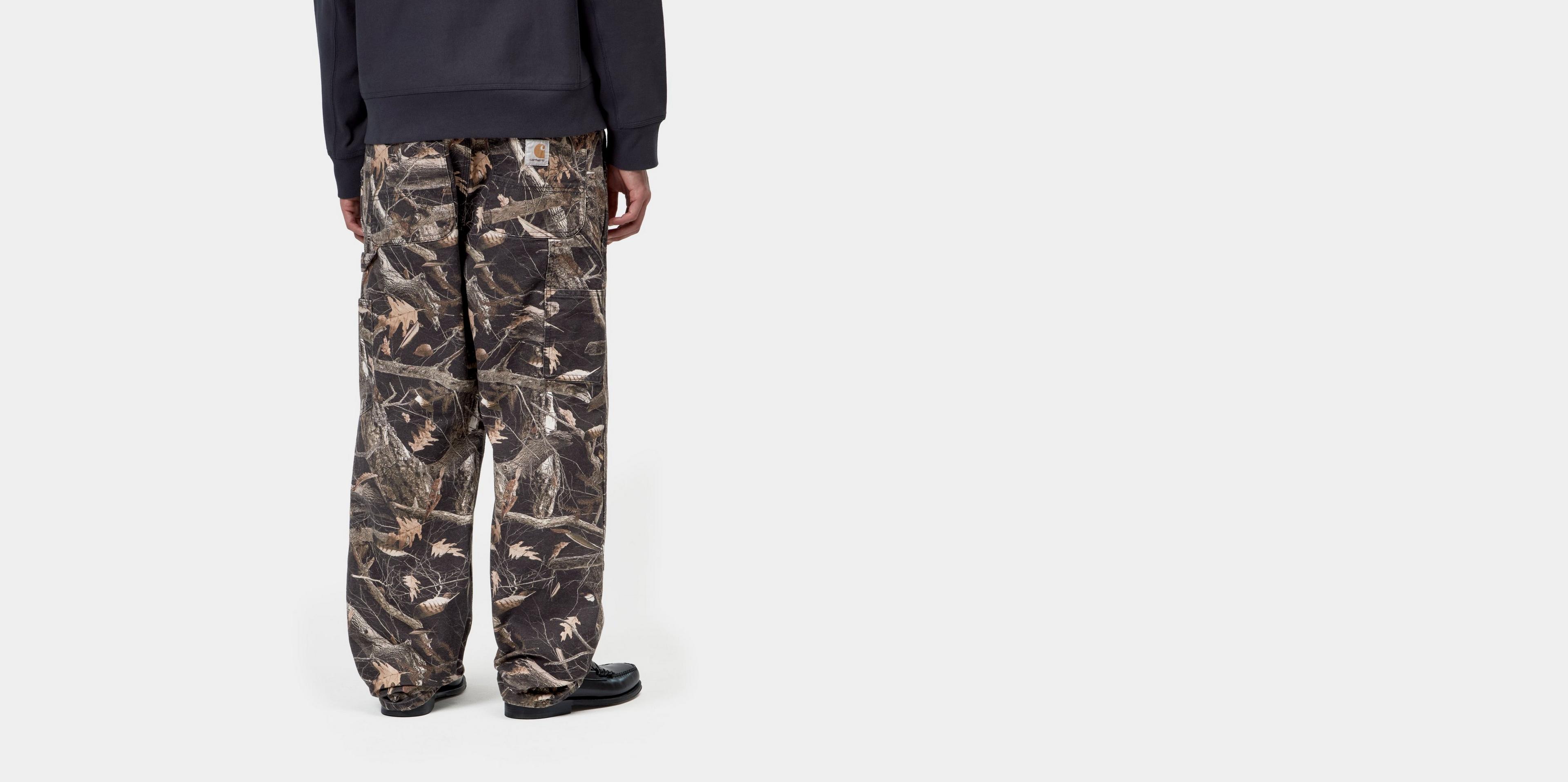 Carhartt WIP Double Knee Pant, Camo Feather Tree, Black | Official