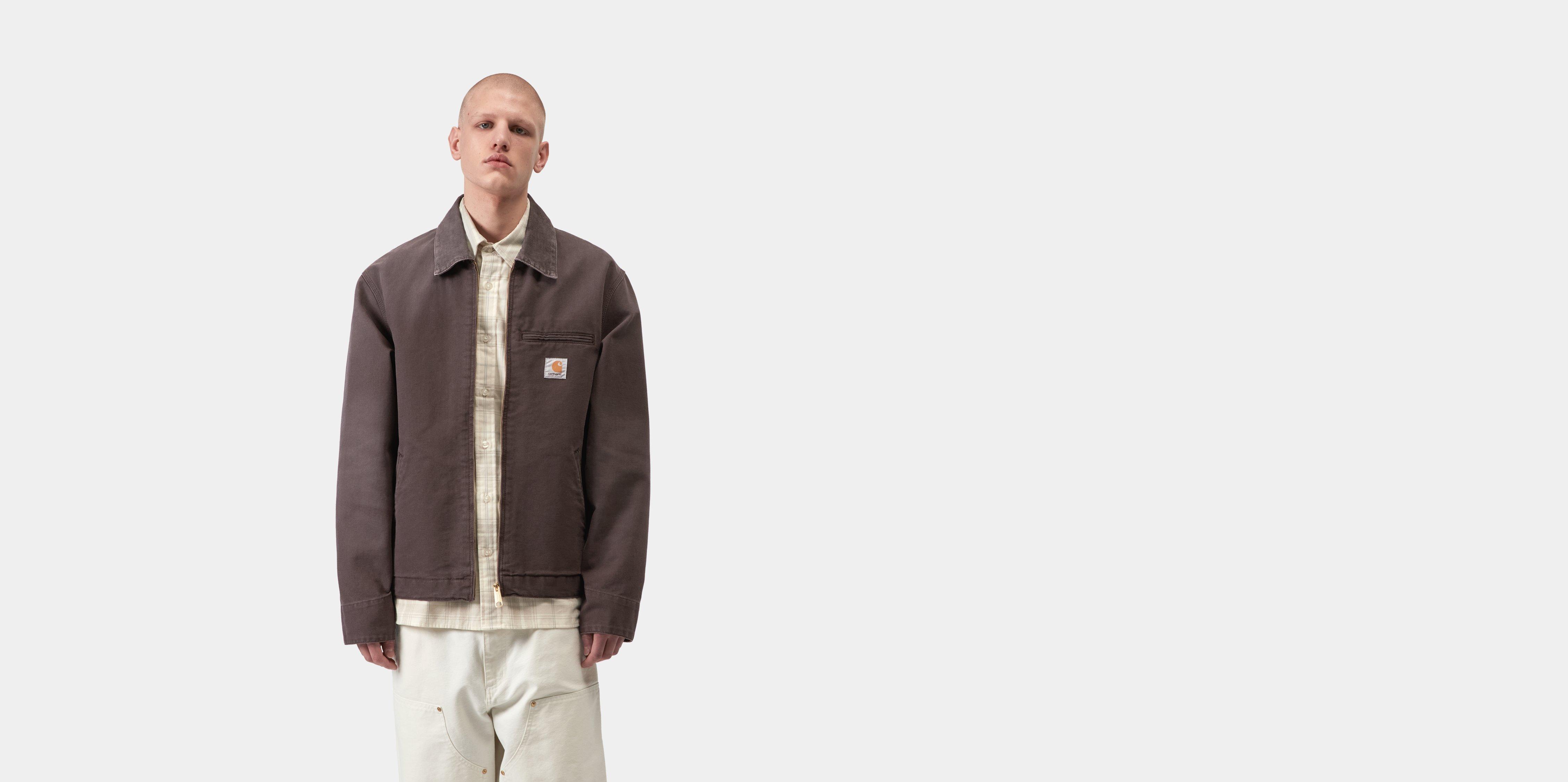 Carhartt WIP Detroit Jacket Shale / Shale stone canvas | brown|red | XL | Men