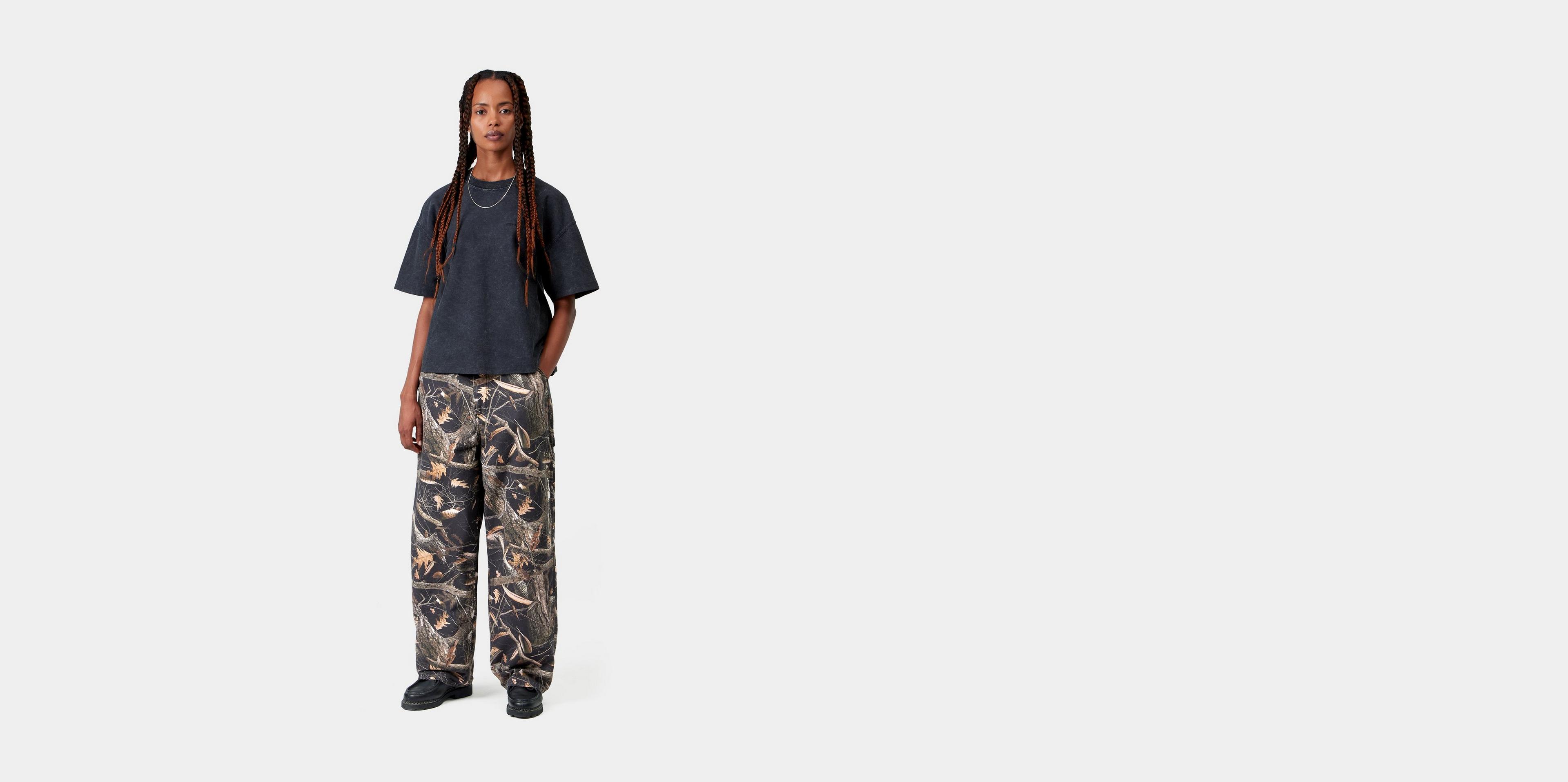 Carhartt WIP Women's Brandon Single Knee Pant, Camo Feather Tree