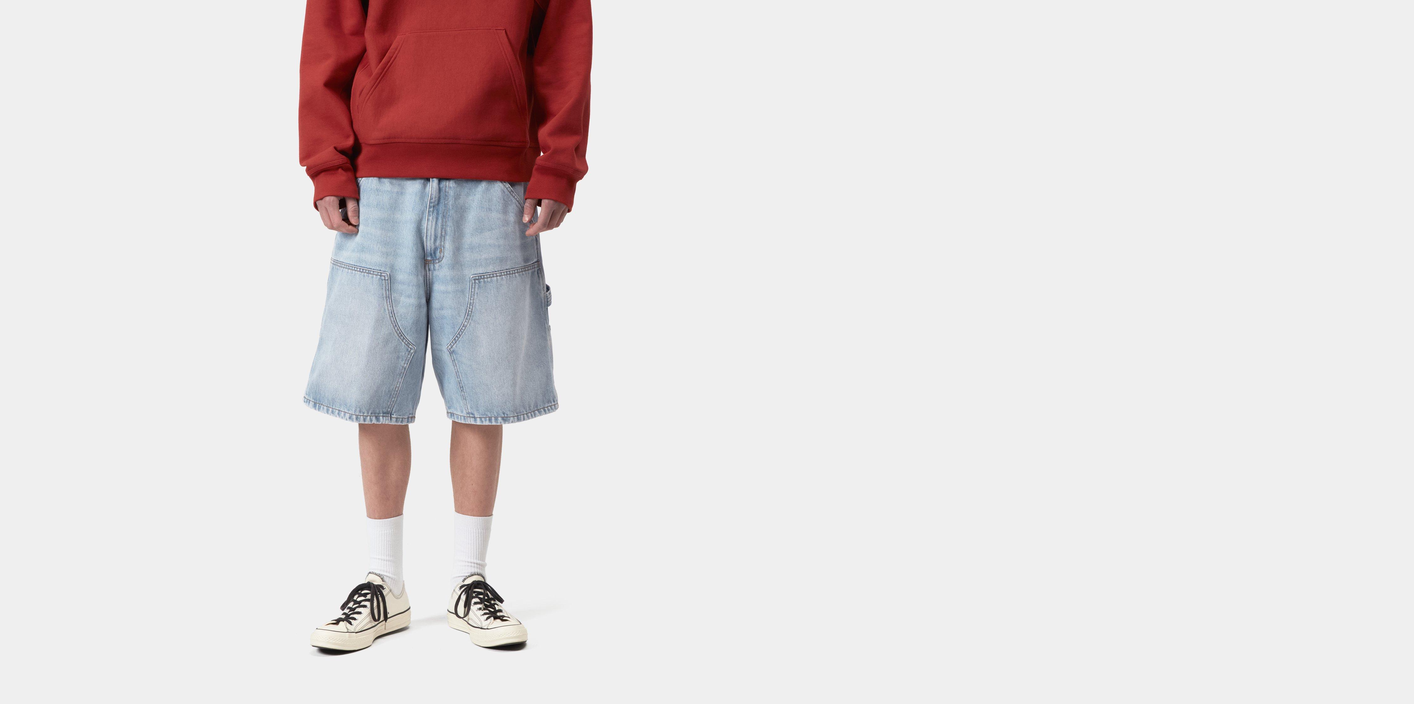 Carhartt WIP Double Knee Short Blue heavy worn bleached | 36 | Men