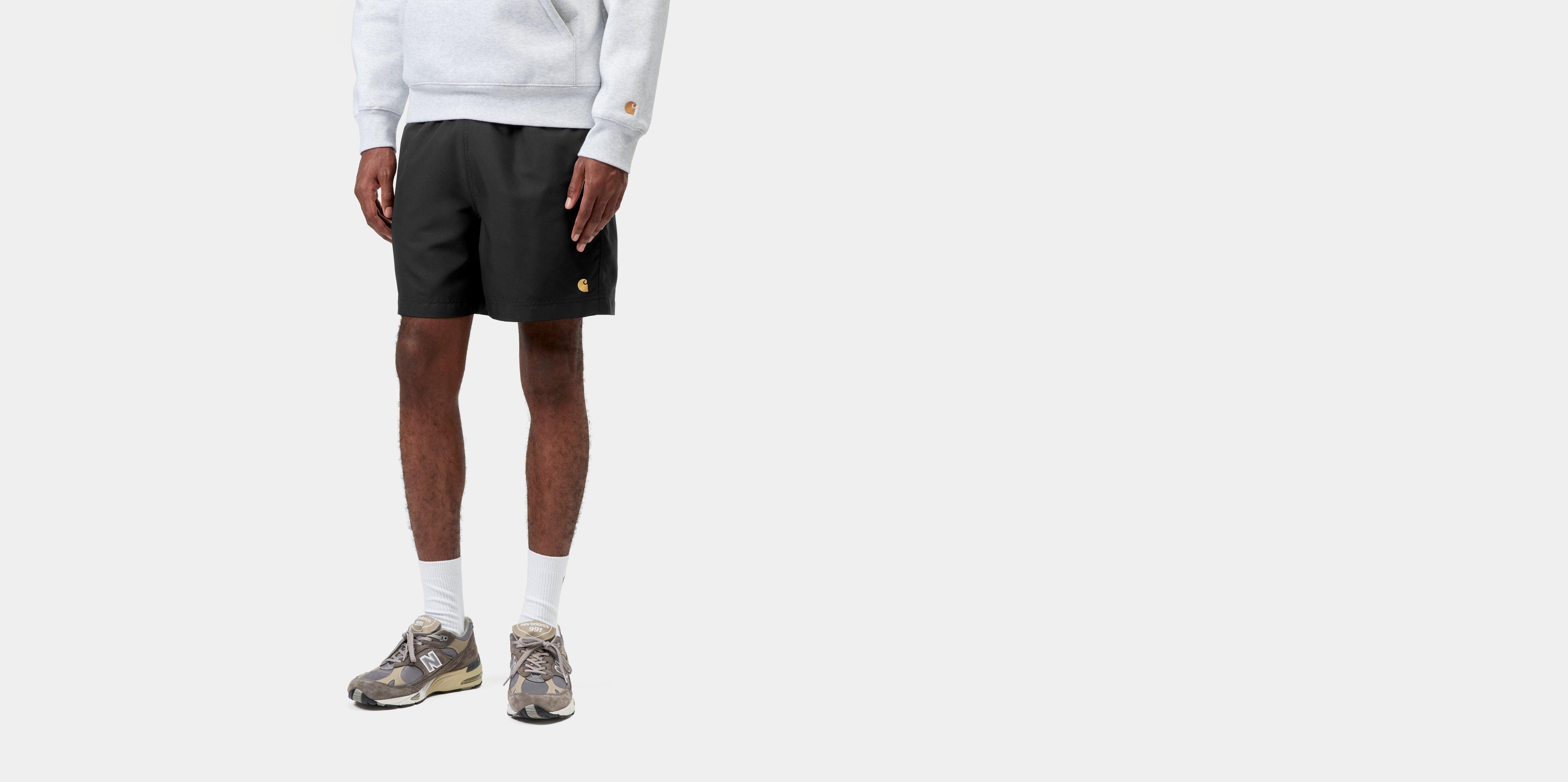 Carhartt WIP Chase Swim Trunks, Black / Gold | Official Online Store