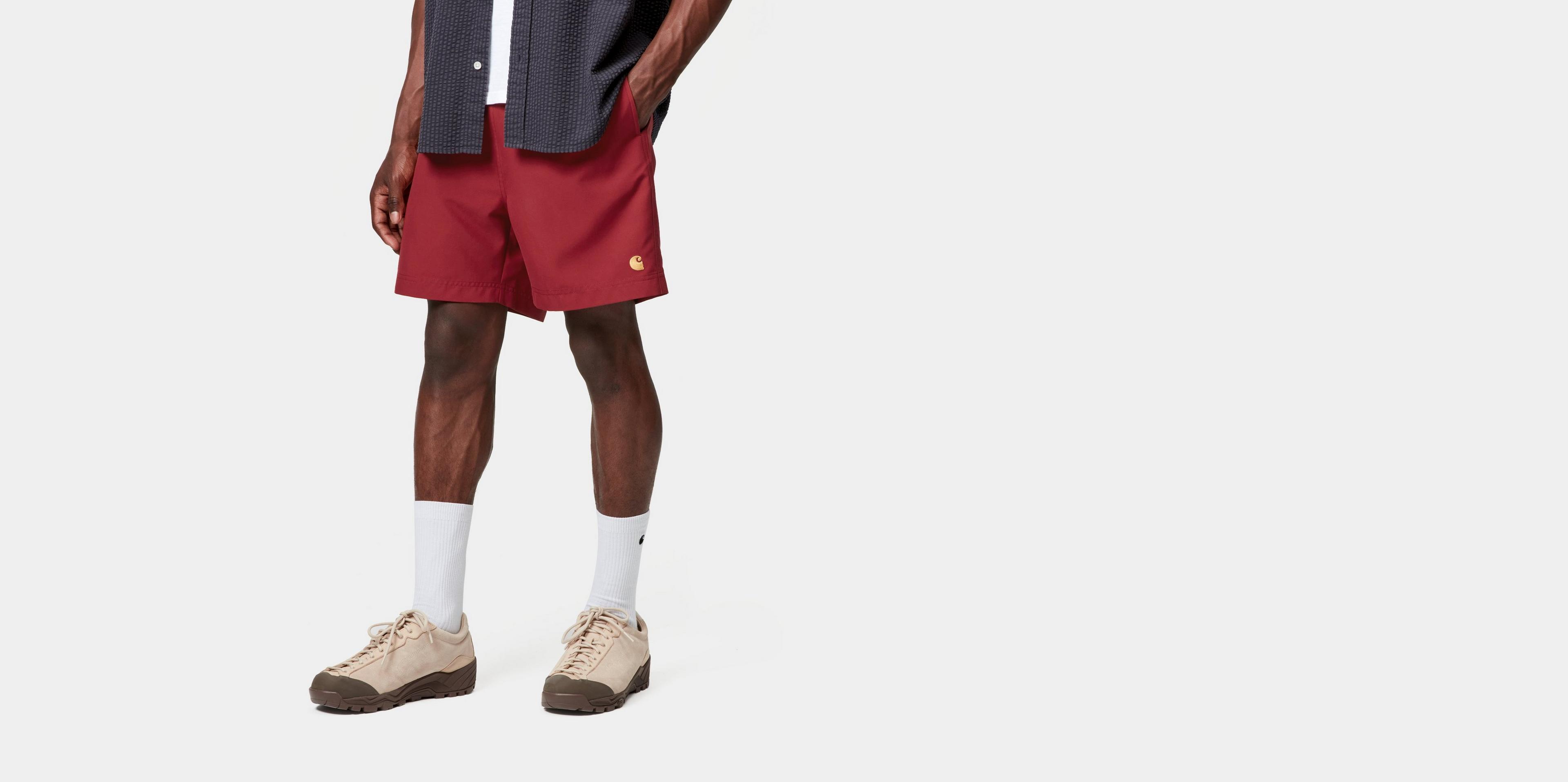 Carhartt WIP Chase Swim Trunks, Scarlet / Gold | Official Online Store