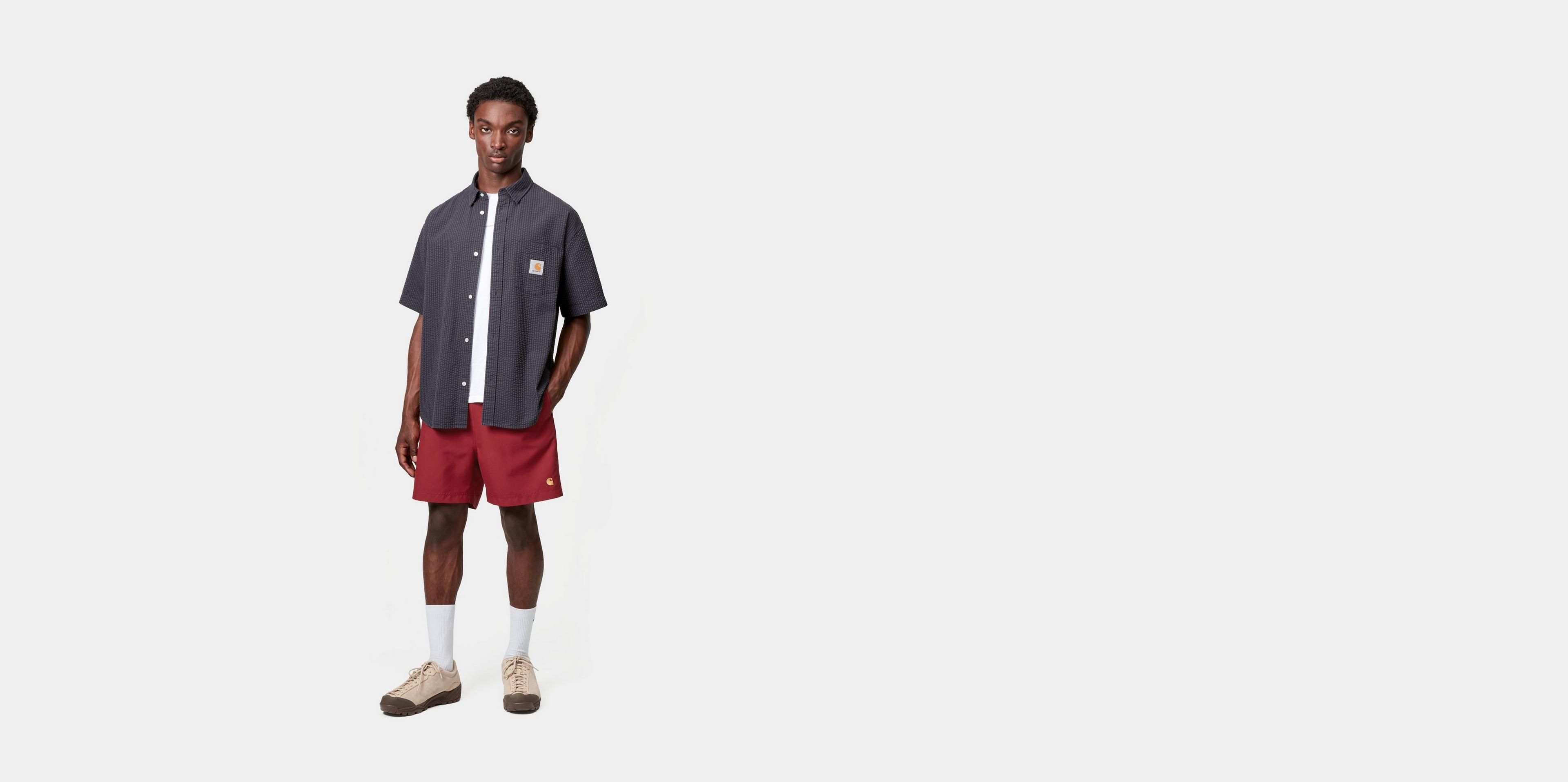 Carhartt WIP Chase Swim Trunks, Scarlet / Gold | Official Online Store