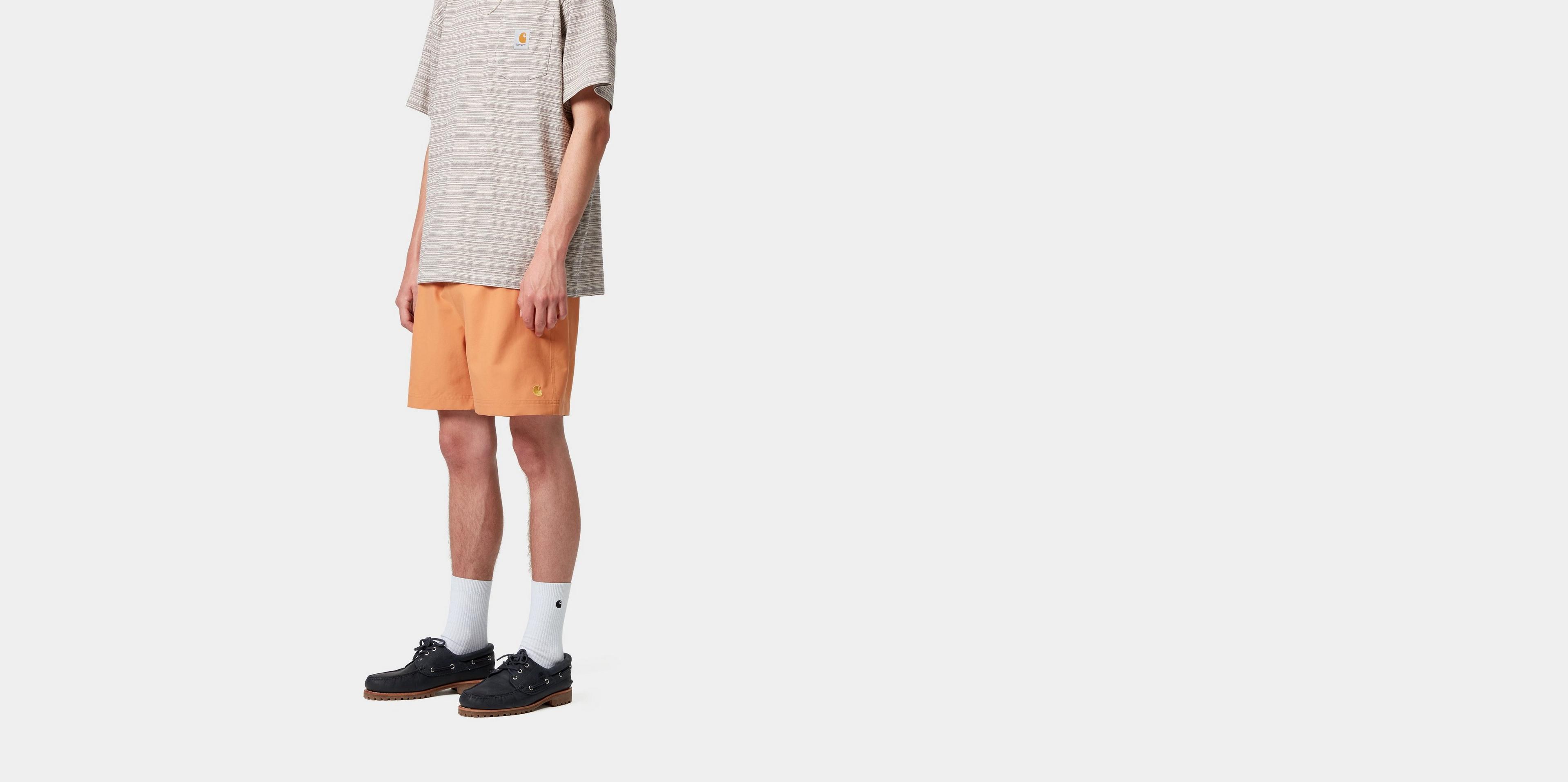 Carhartt WIP Chase Swim Trunks, Redhaven / Gold | Official Online