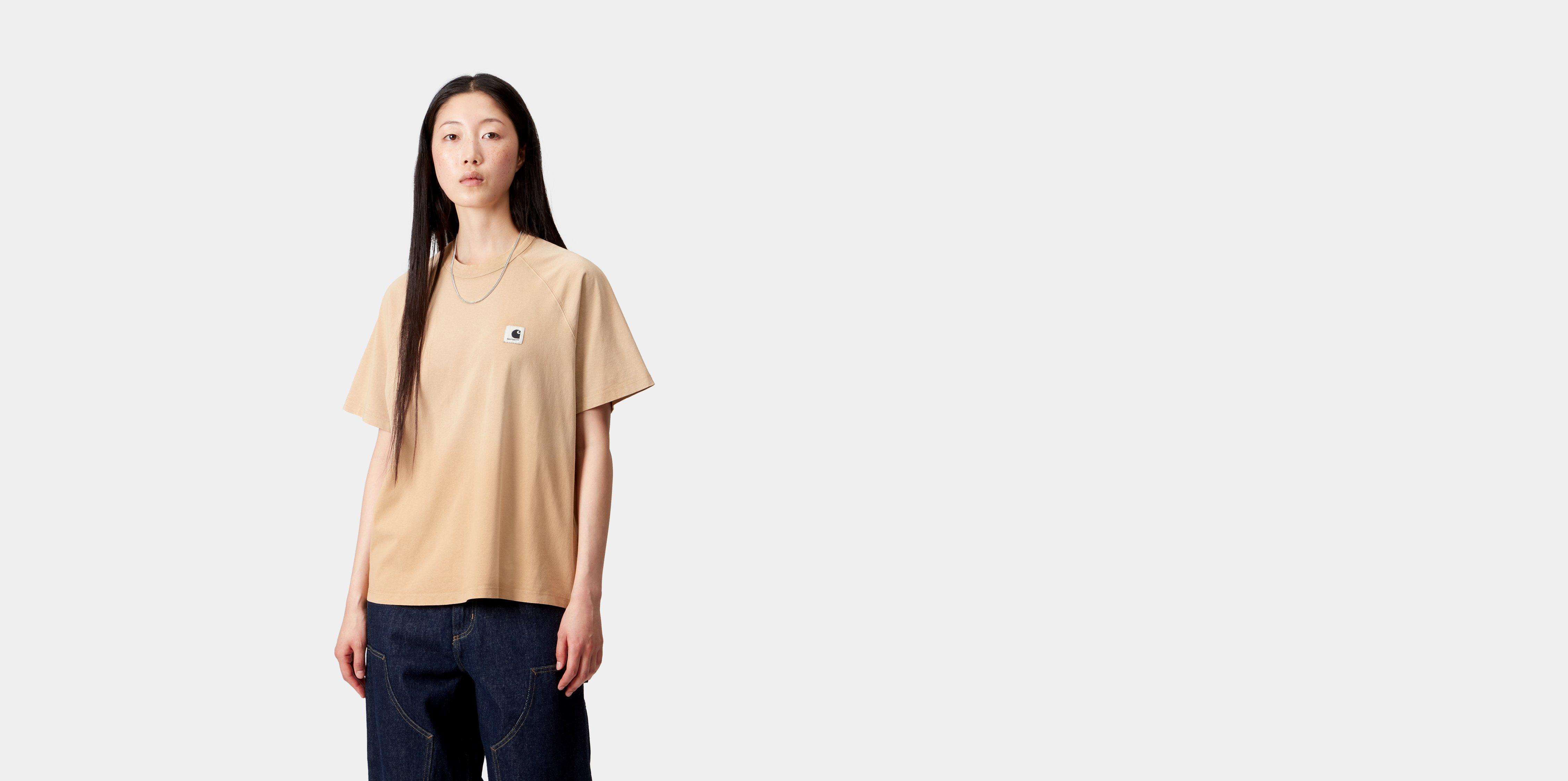 Carhartt WIP W' S/S Hudson T-Shirt Dusty H Brown chalk wash | XS | Women