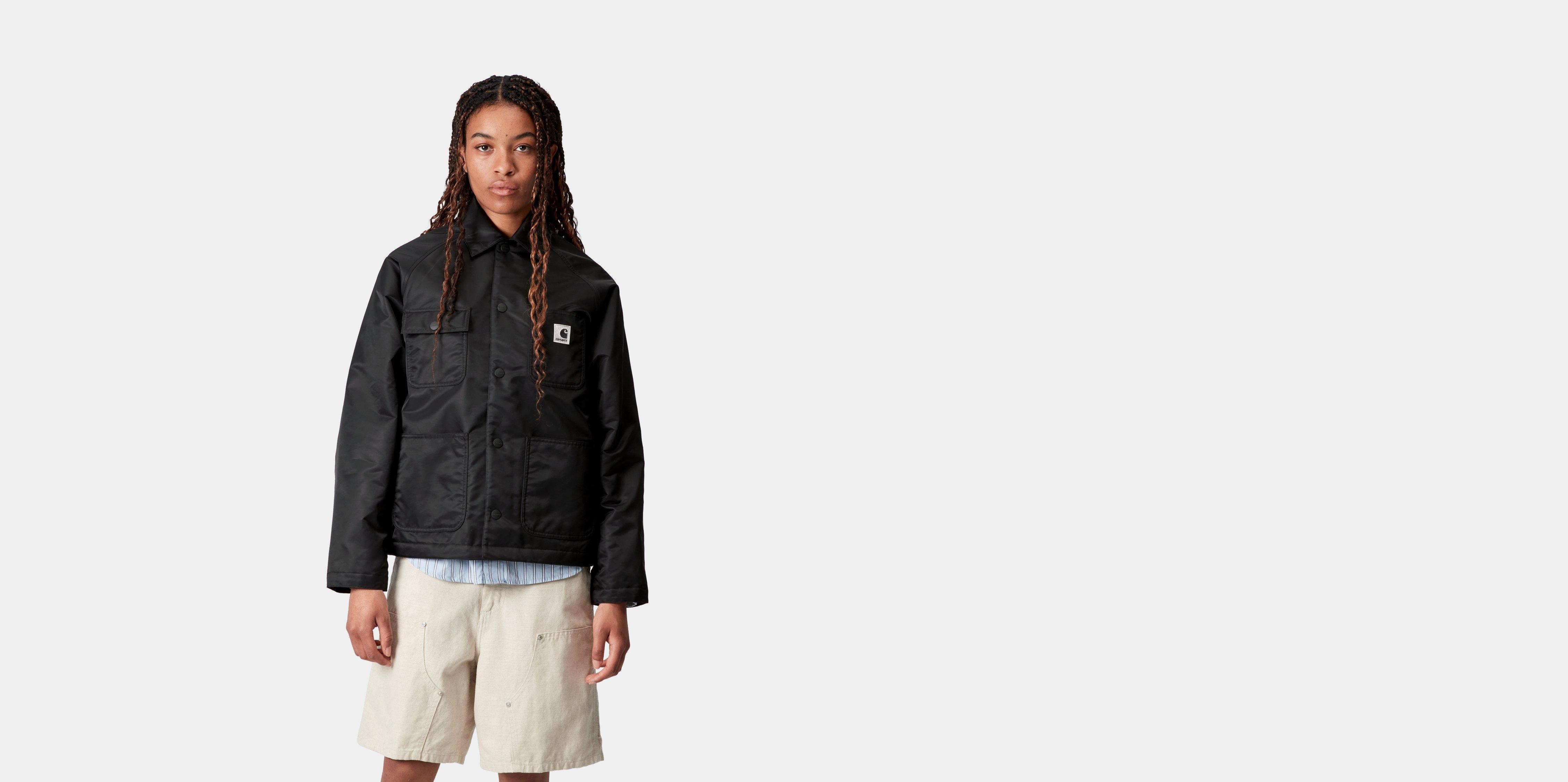 ブルゾン Carhartt Wip Alumni Chore Coat Jacket In Black Nylon Carhartt WIP W' Alumni Chore Coat, Black / Scarlet