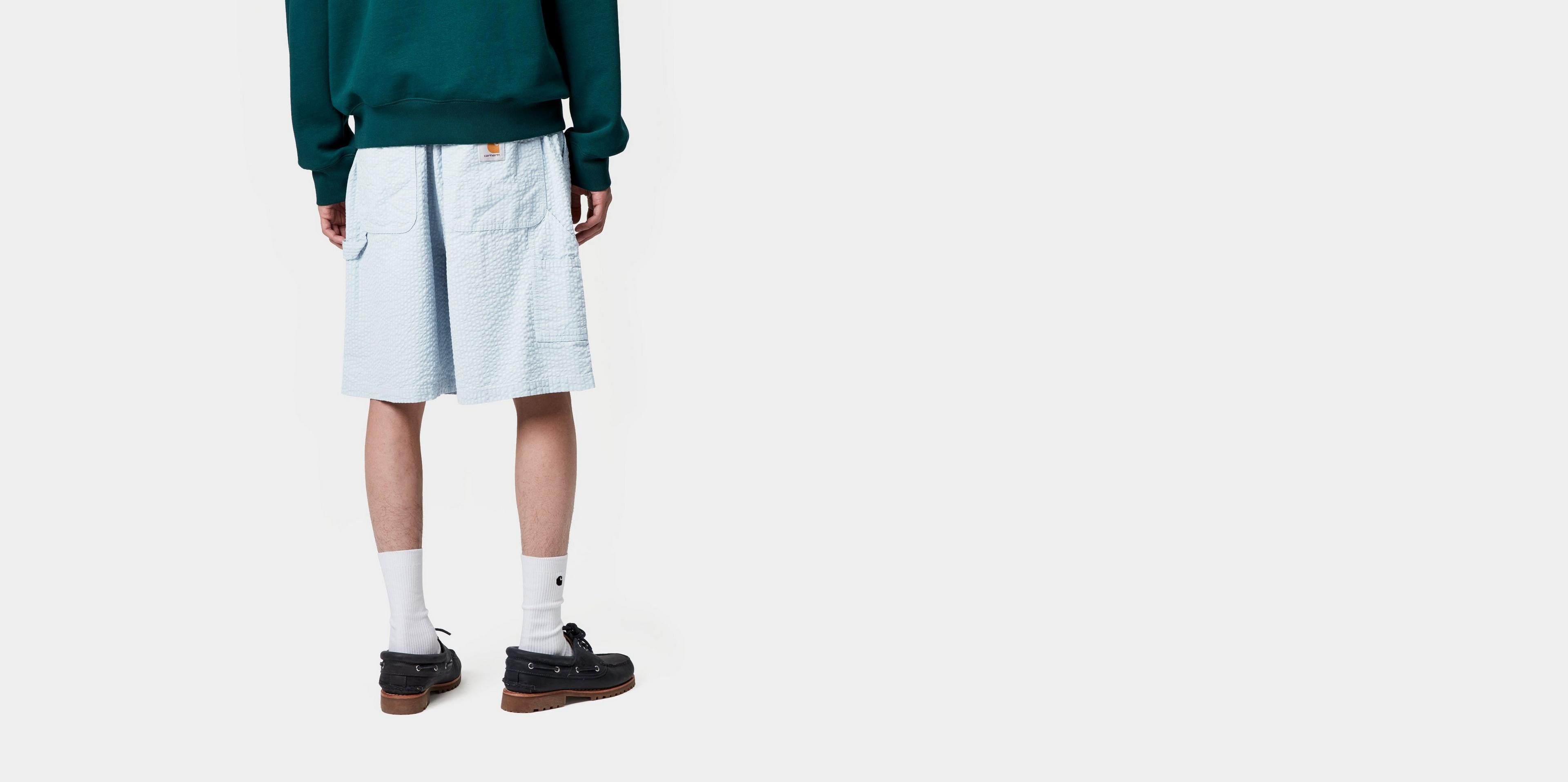 Carhartt WIP Toland Short, Toland Stripe, Blue Fog | Official Online Store