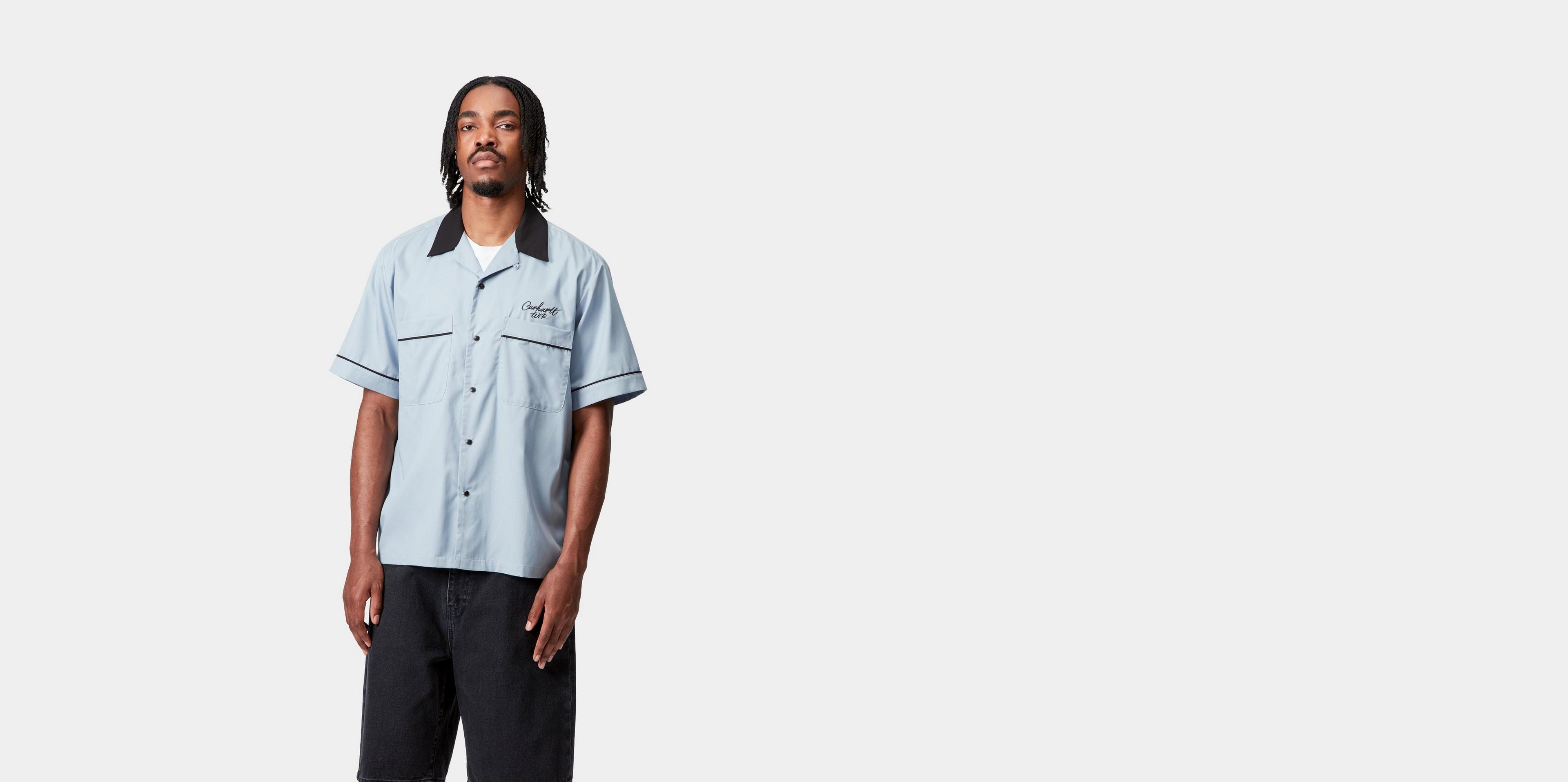 Carhartt wip BOWL SHIRT サイズS Carhartt WIP S/S Bowl Shirt, Blue Fog / Black | Official Online Store