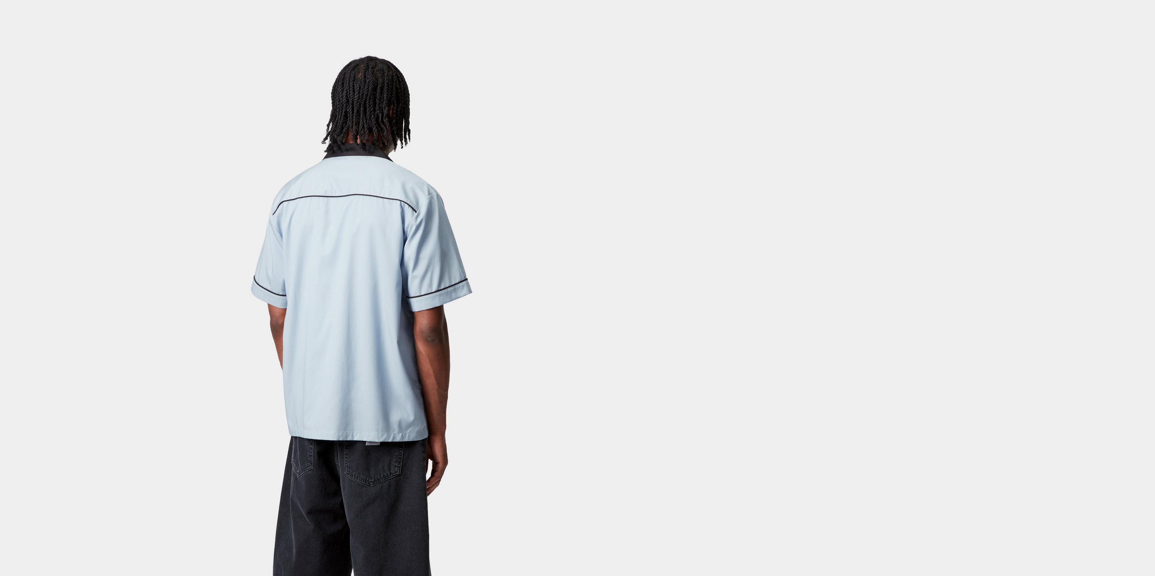Carhartt WIP S/S Bowl Shirt, Blue Fog / Black | Official Online Store