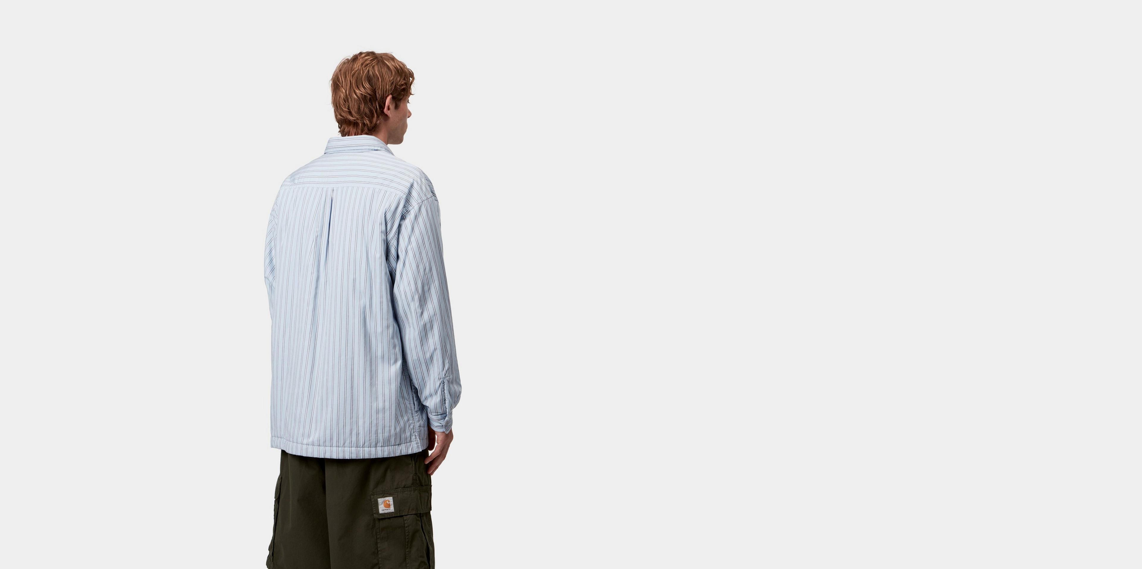 Carhartt WIP Grimsby Shirt Jac, Grimsby Stripe, Blue Fog 