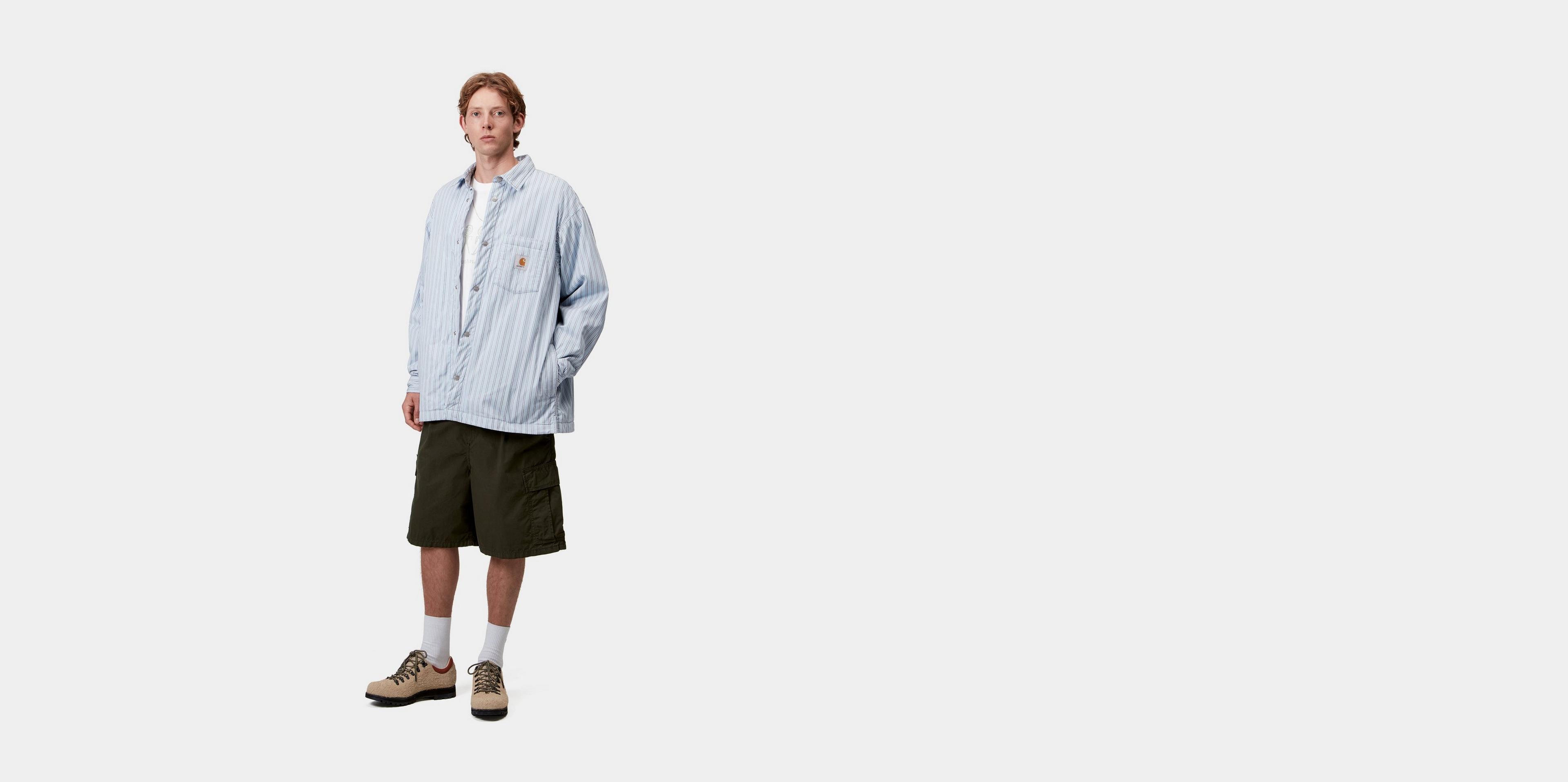Carhartt WIP Grimsby Shirt Jac, Grimsby Stripe, Blue Fog