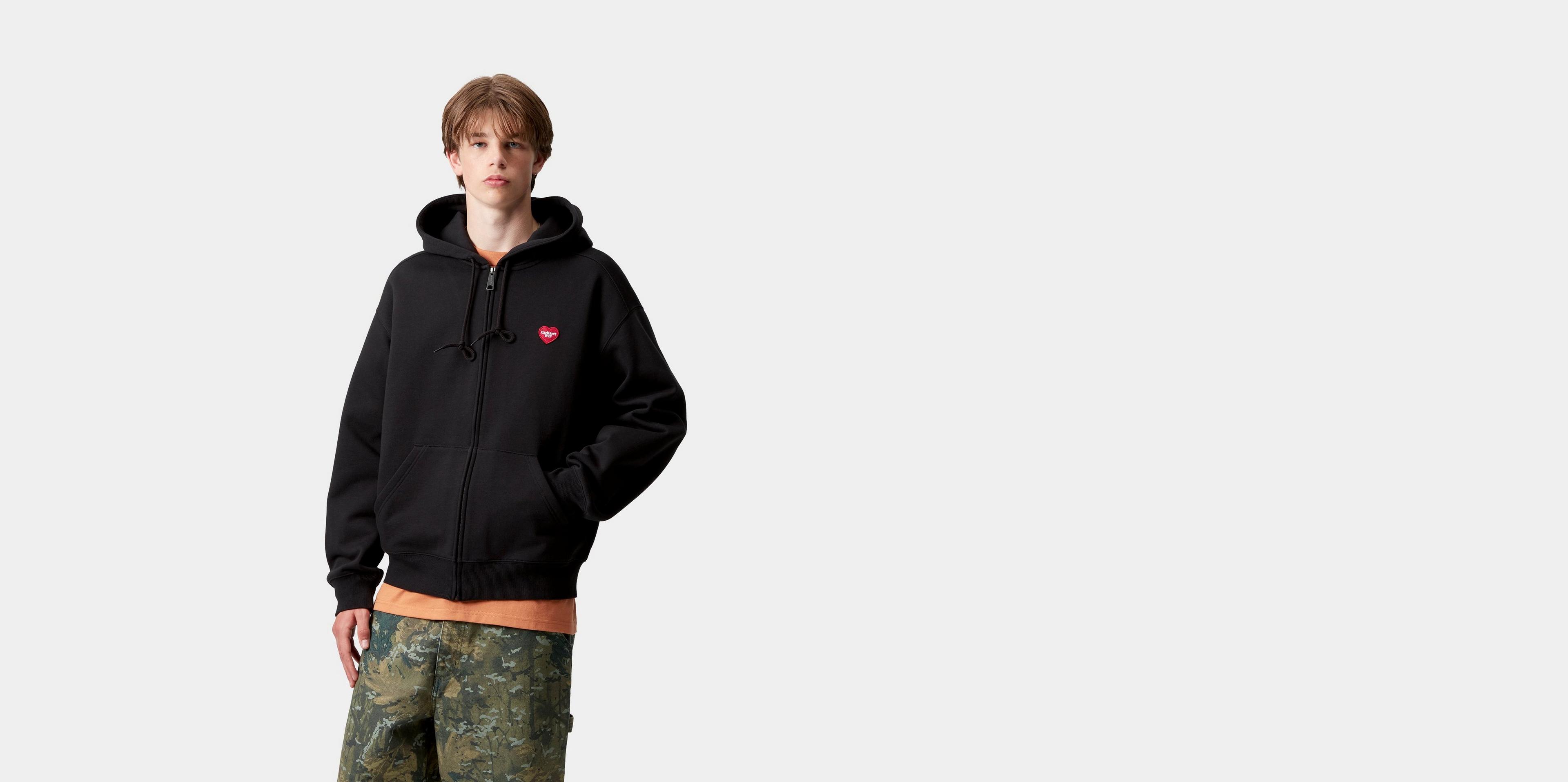 [CARHARTT]★韓国人気★HOODED HEART II HARTT SWEAT JACKET Carhartt WIP Hooded Heart II Hartt Sweat Jacket | Black