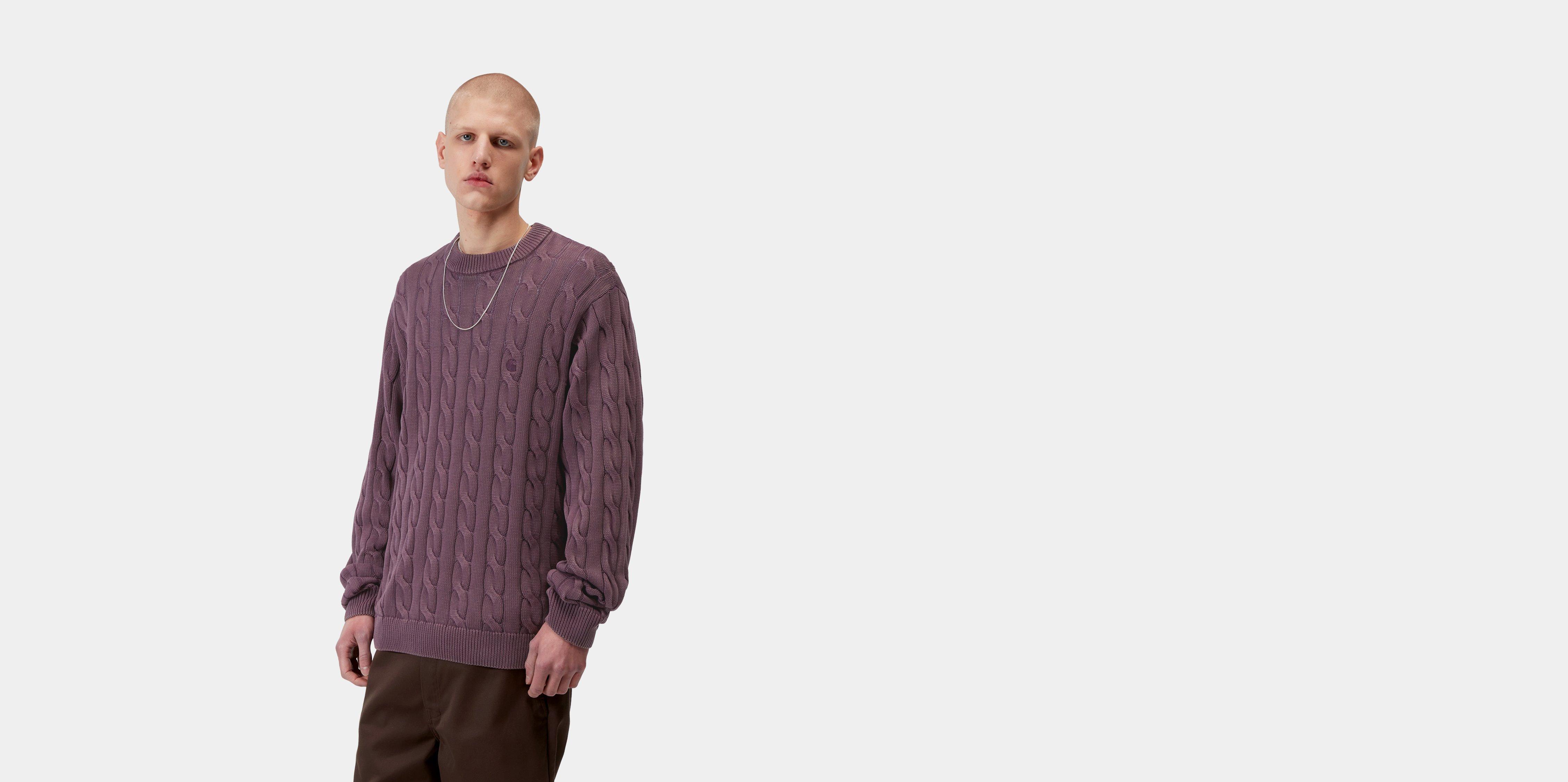 Carhartt WIP Carter Sweater Cozy Purple garment dyed | S | Men