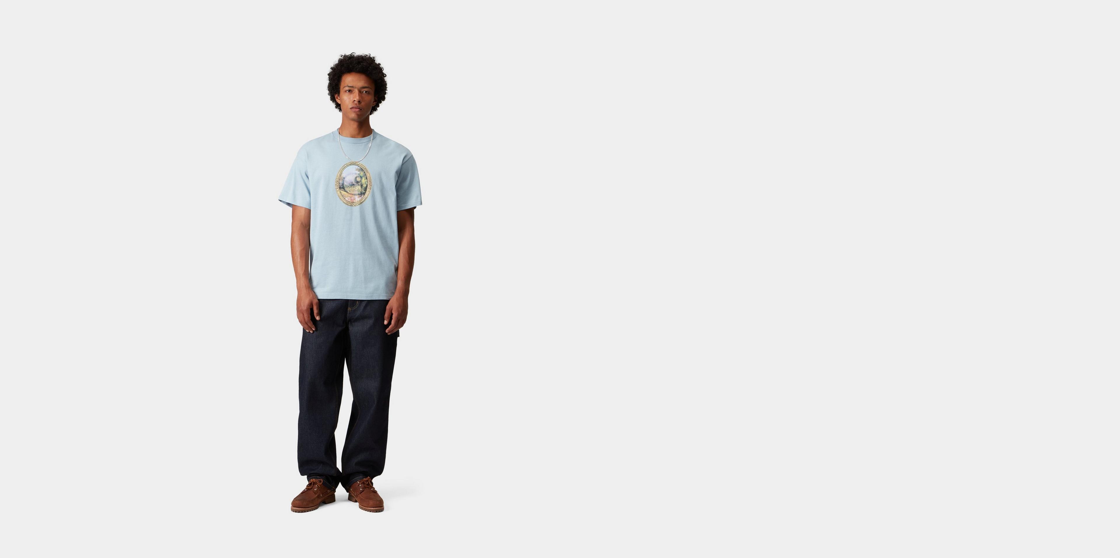 ★ドイツ発*carhartt WIP*新作*Mirror Tシャツ/FOG★ Carhartt WIP S/S Mirror T-Shirt, Blue Fog | Official Online