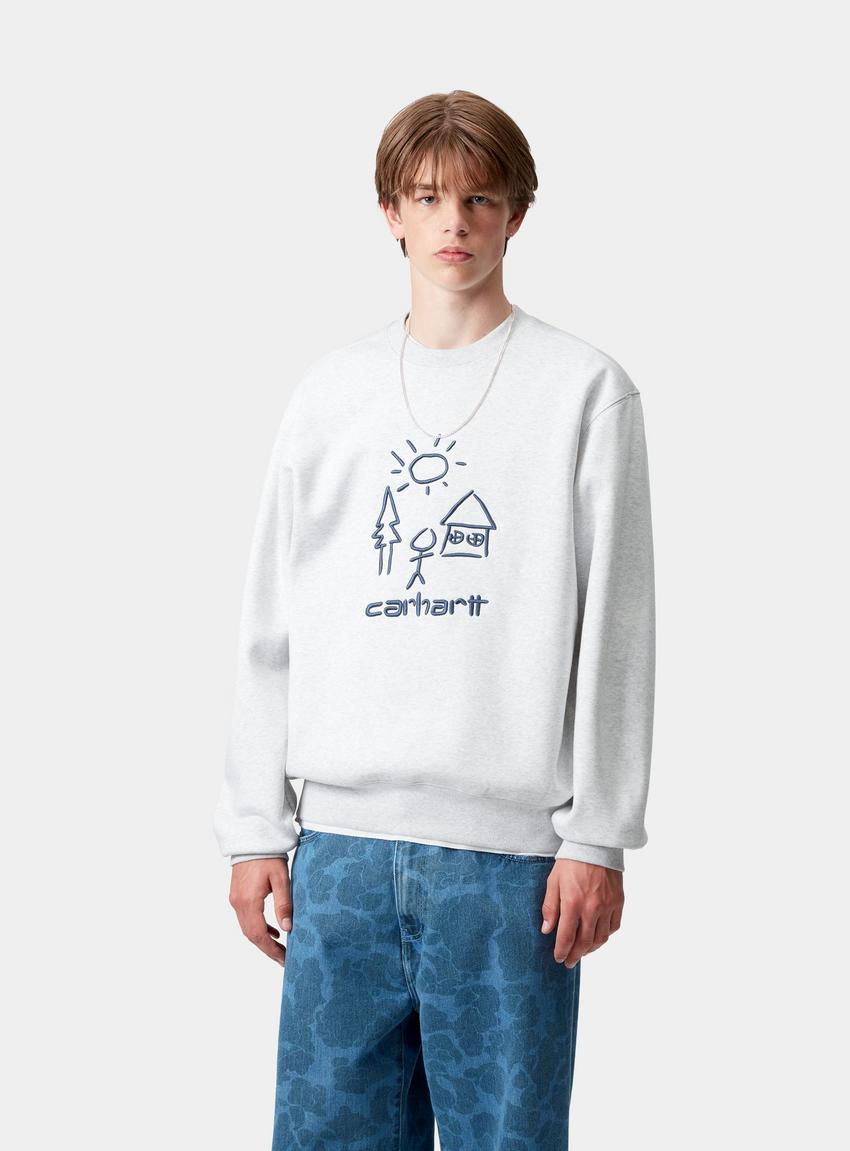 CARHARTT WIP MASTERPIECE SWEATSHIRT スウェットシャツ Carhartt WIP Masterpiece Sweatshirt, Ash Heather / Wolfsbane