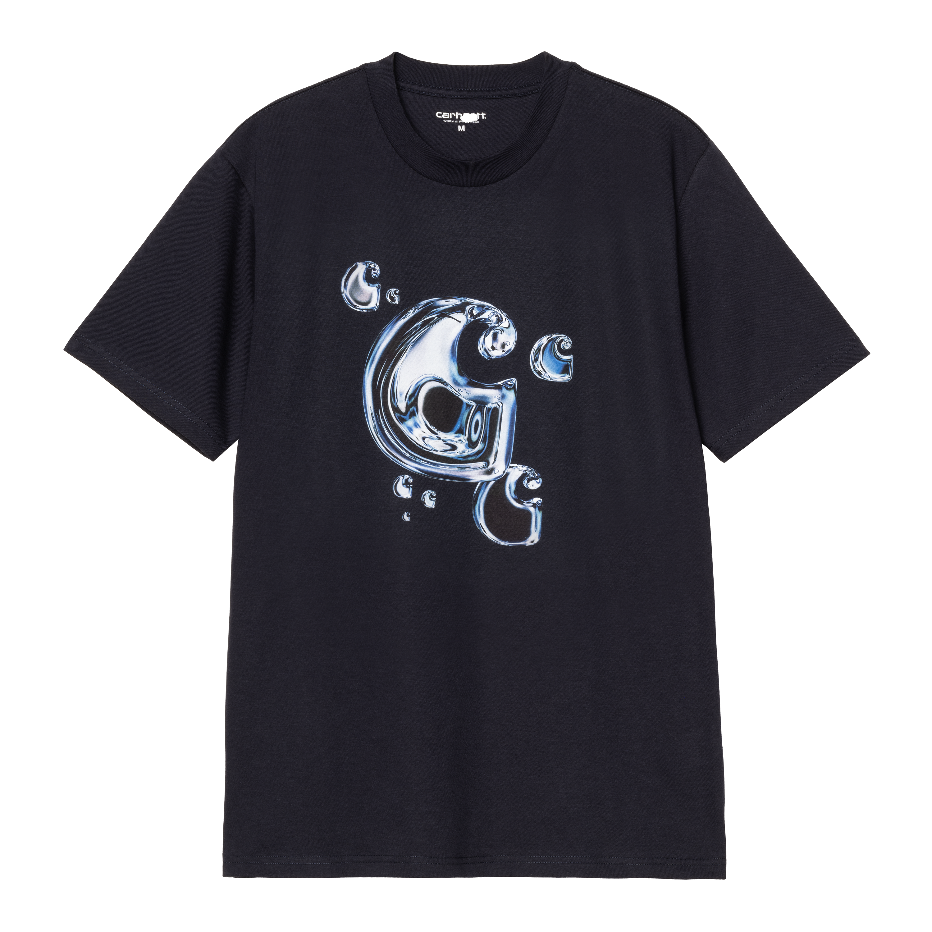 Carhartt WIP Short Sleeve Solar Chrome C-Logo T-Shirt in Blue
