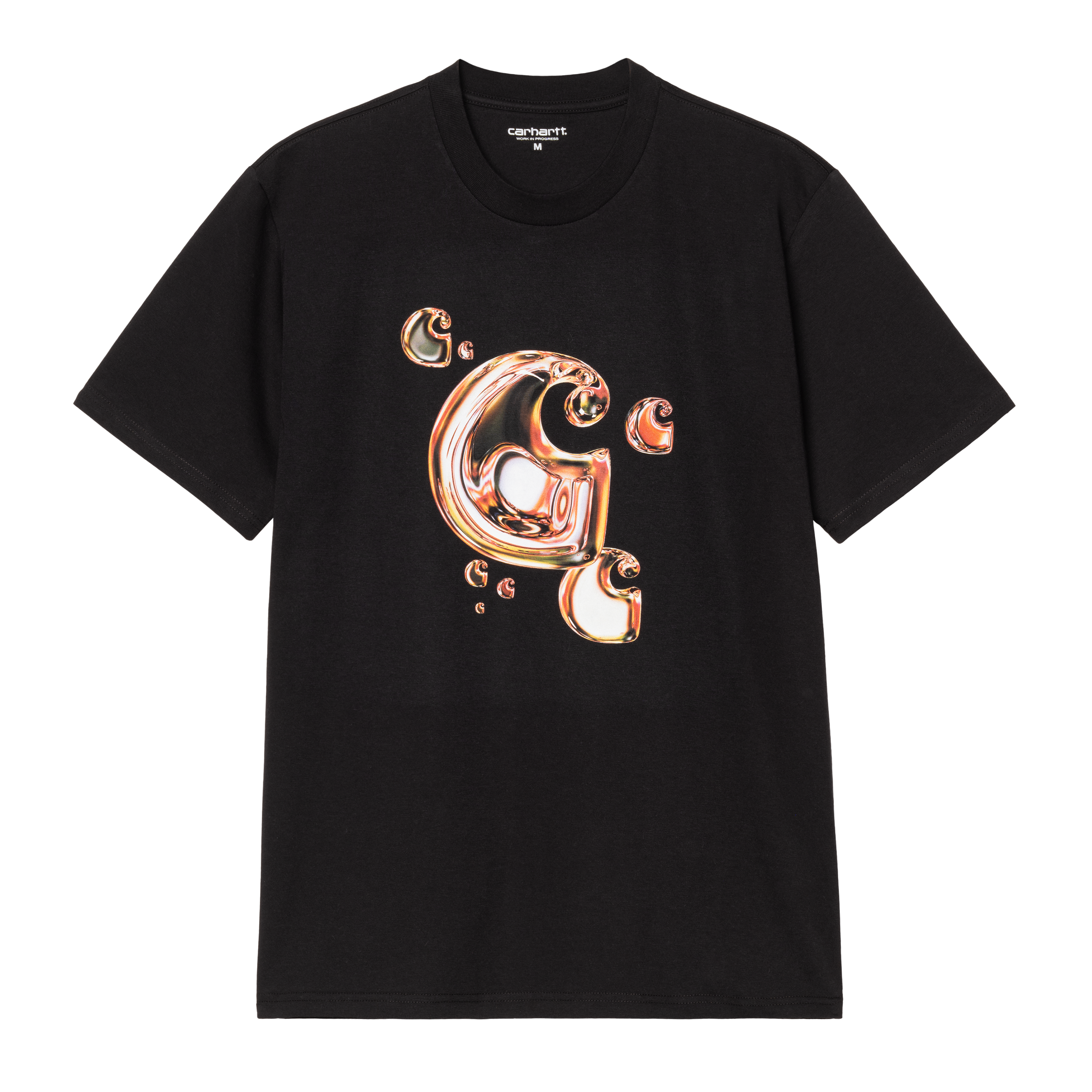 Carhartt WIP Short Sleeve Solar Chrome C-Logo T-Shirt in Black