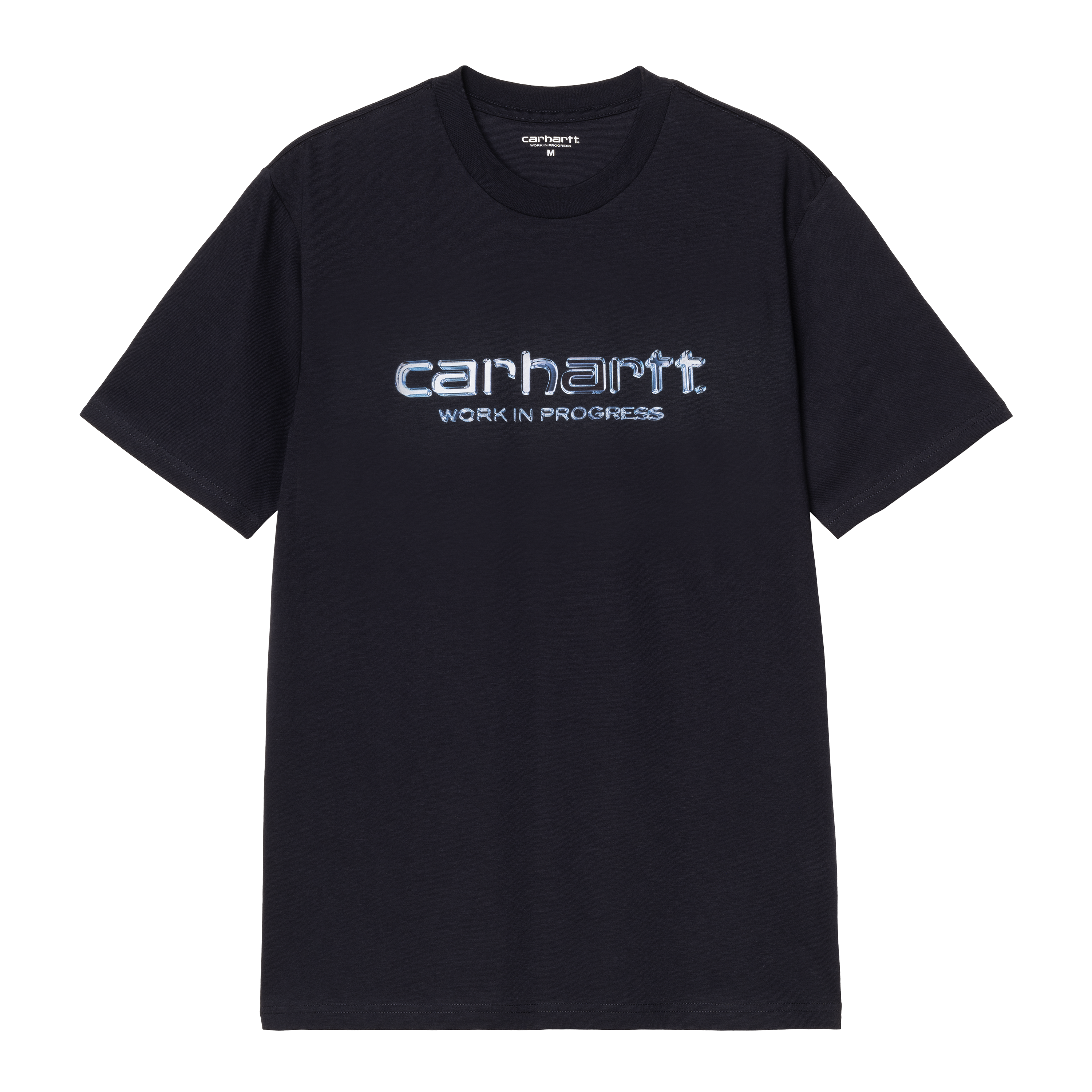 Carhartt WIP Short Sleeve Solar Chrome Script T-Shirt in Blue
