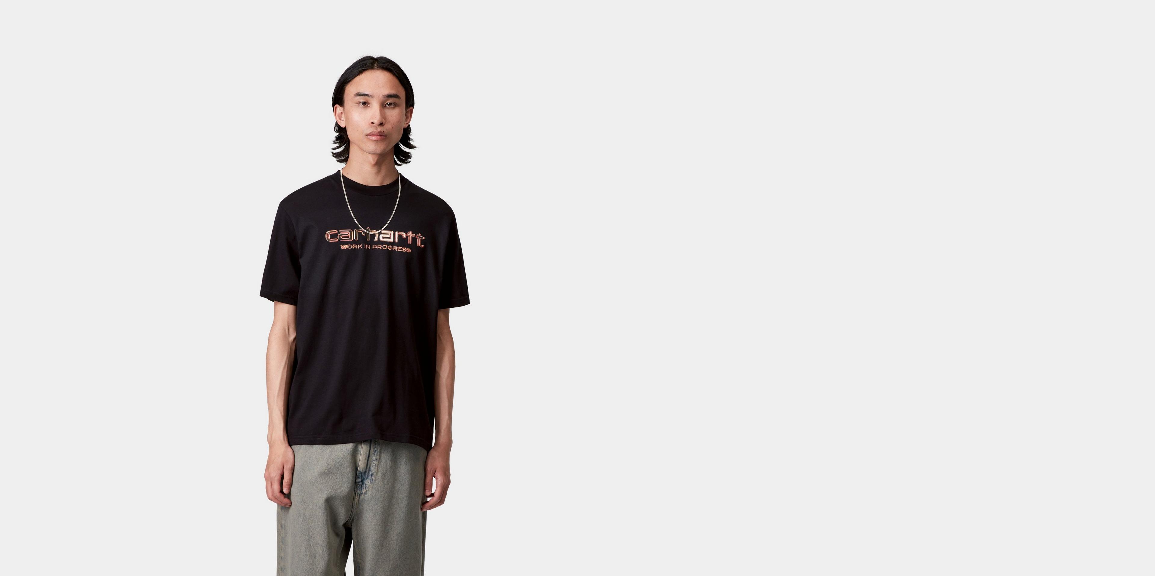 ★2023SS新作★CARHARTT★S/S SCRIPT STRIPE T-SHIRT Carhartt WIP W' S/S Greatest Hits 02 T-Shirt, Vermillion