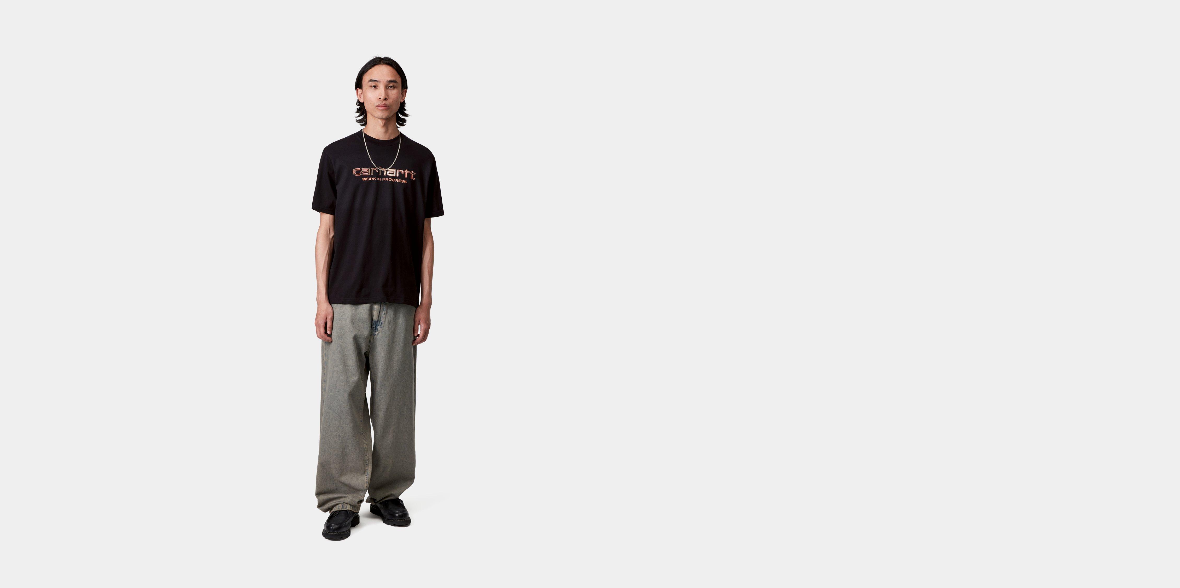 Carhartt WIP Short Sleeve Solar Chrome Script T-Shirt in Black