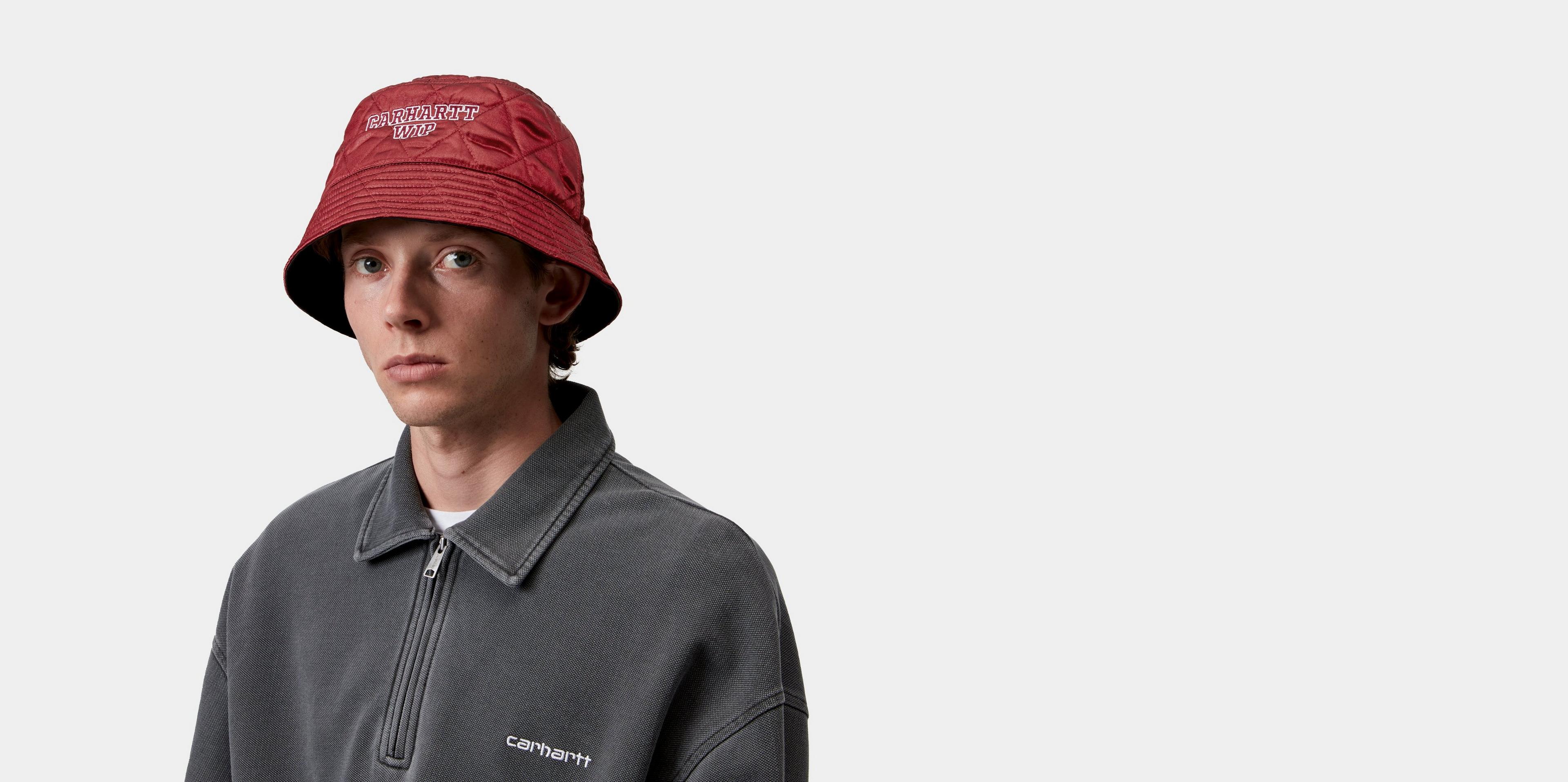 Carhartt WIP Alumni Bucket Hat, Black / Scarlet | Official