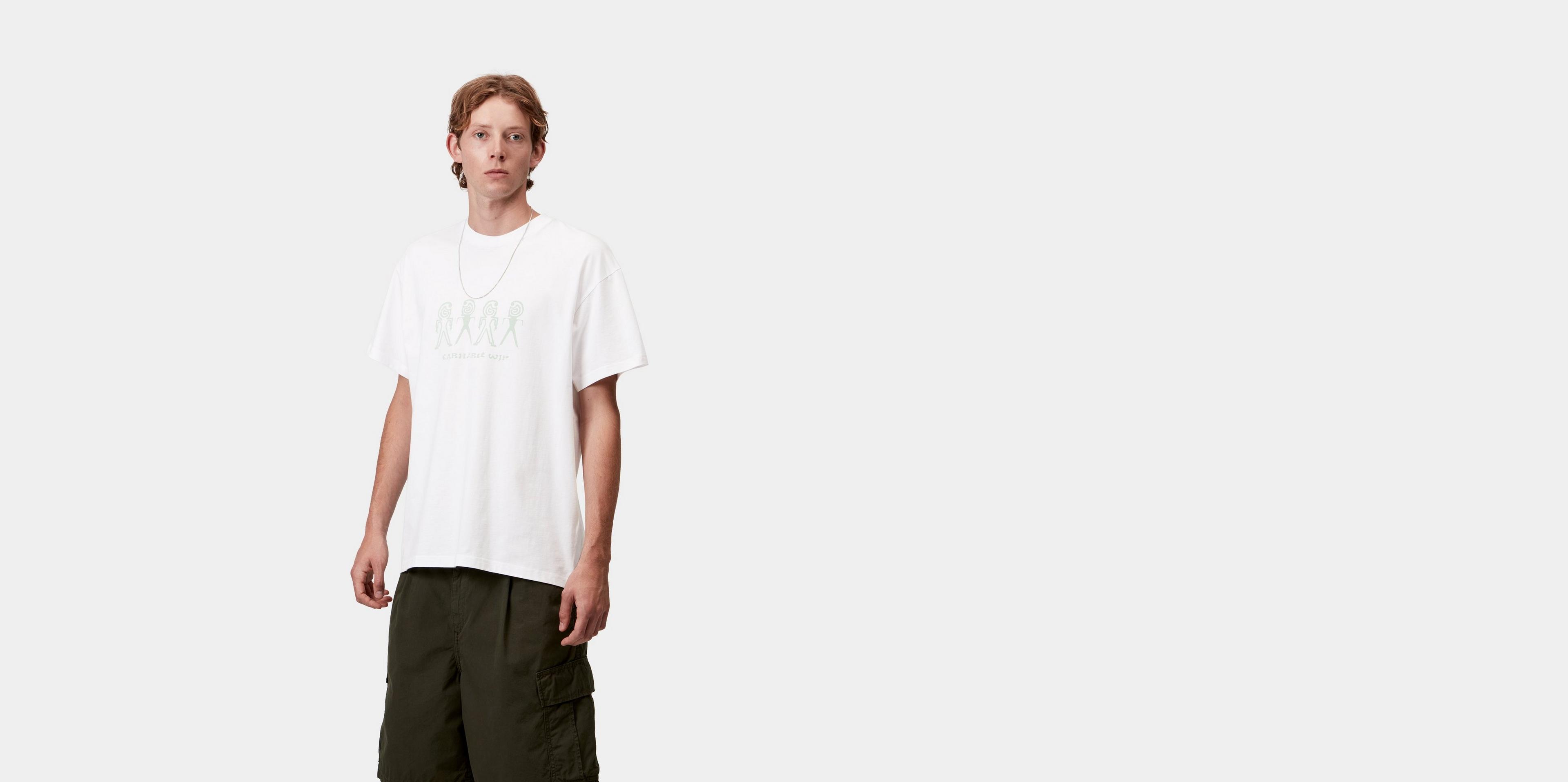 Carhartt WIP S/S Terrestrial T-Shirt, White / Pale Olive