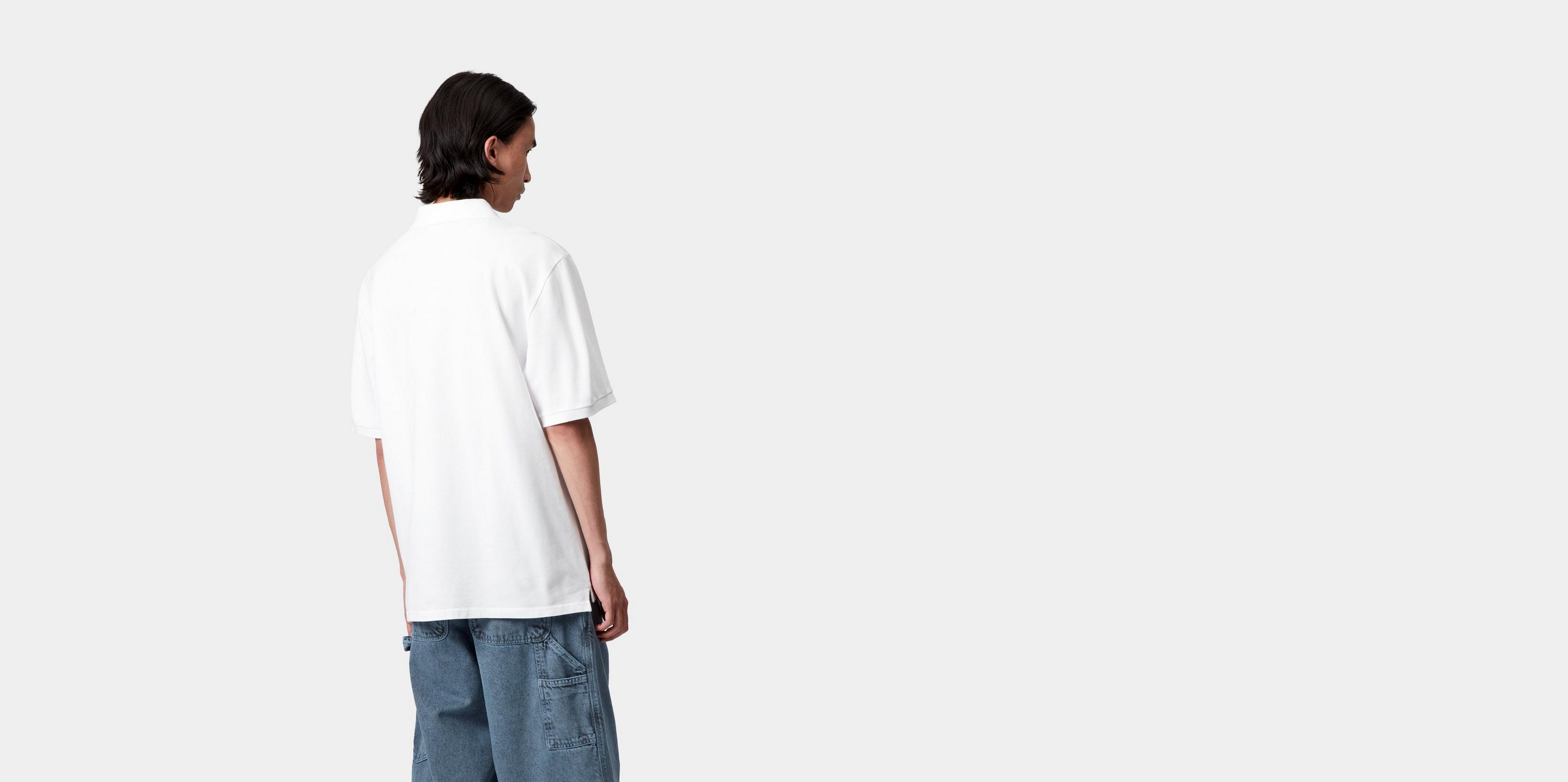 Carhartt WIP S/S Carhartt Script Polo, White / Black | Official Online ...