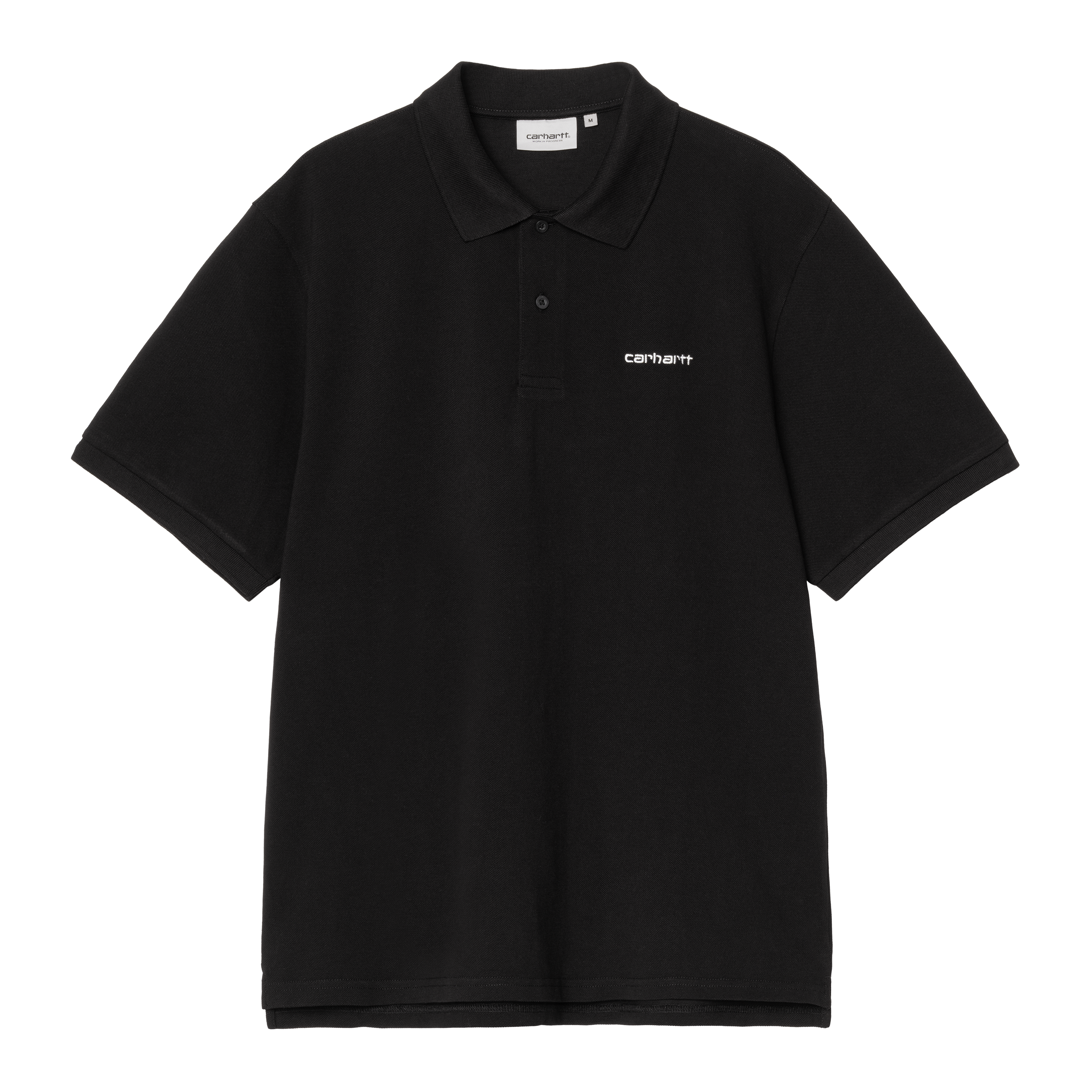 Carhartt WIP Short Sleeve Carhartt Script Polo in Black