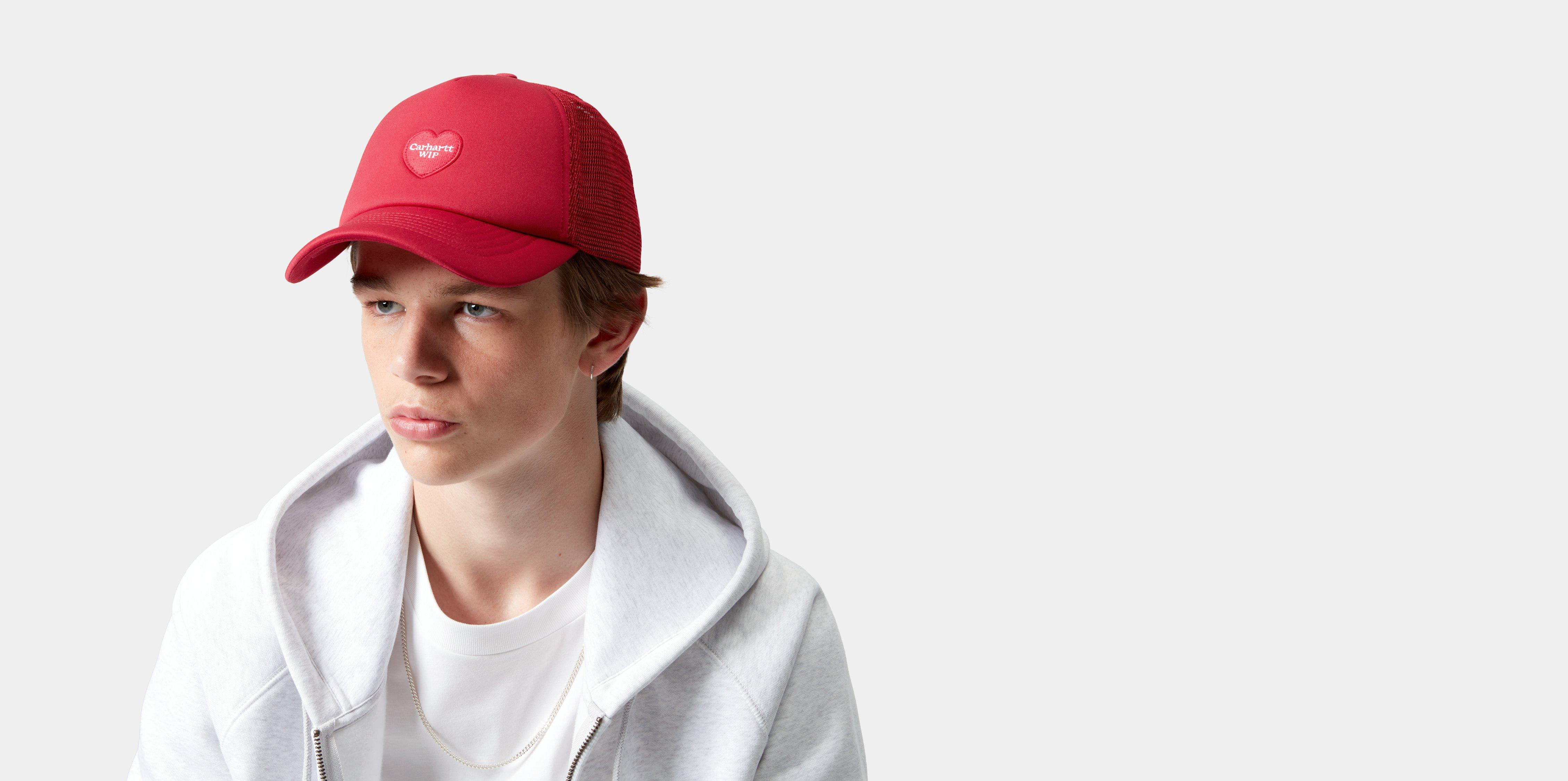 Carhartt WIP Heart Patch Trucker Cap in Rosso