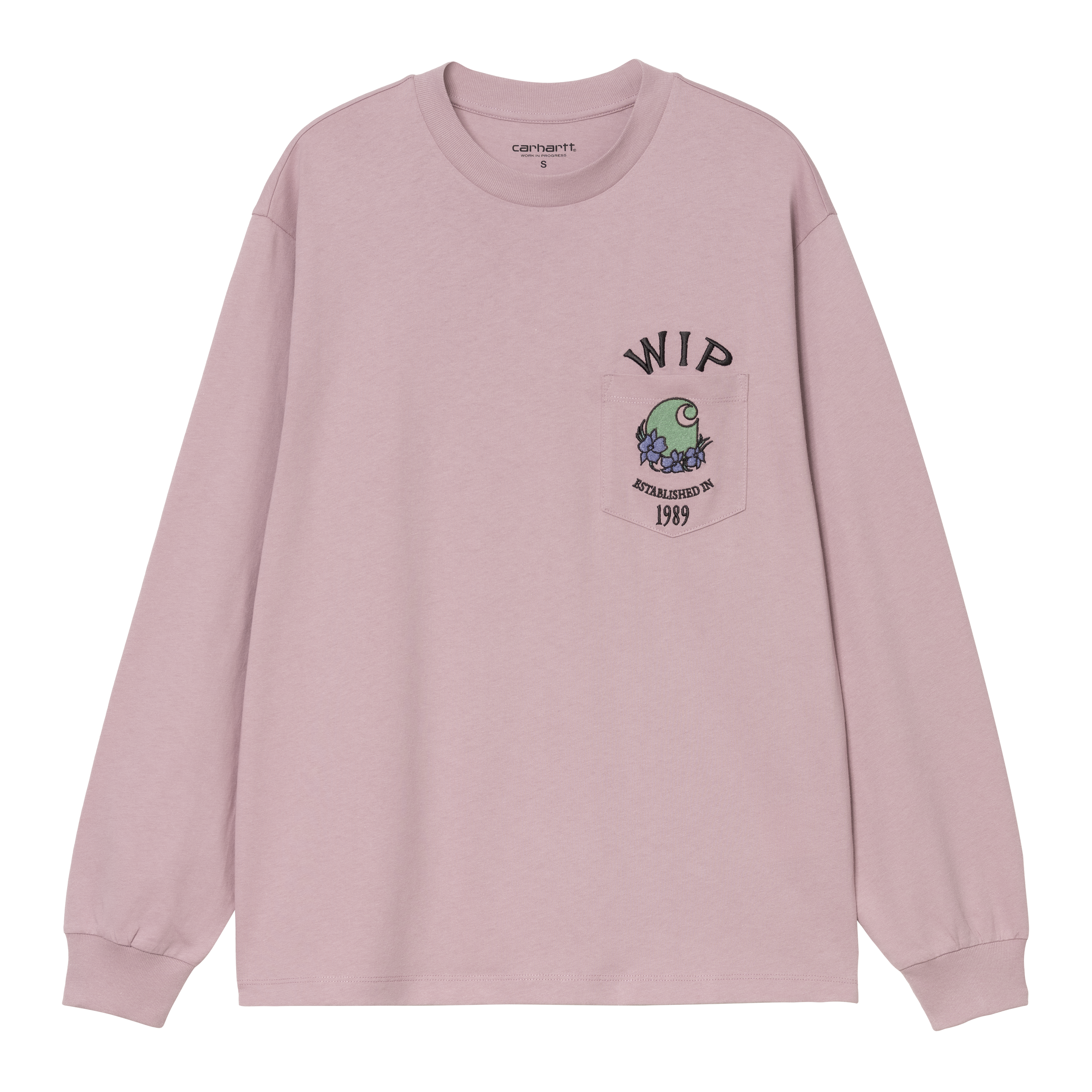 Carhartt WIP Women’s Long Sleeve Pocket Jubilee T-Shirt in Pink