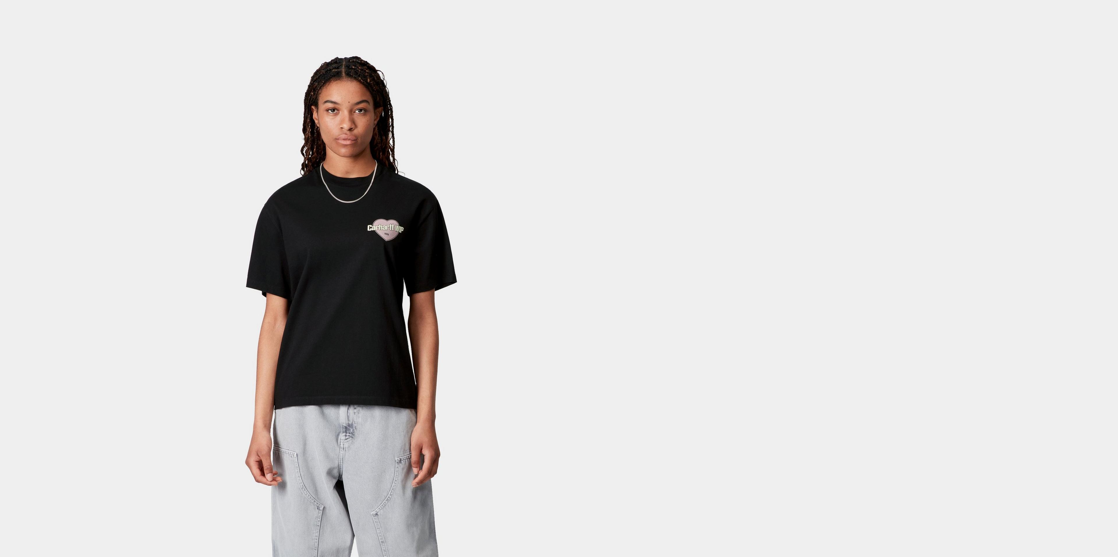 【Carhartt】 ★ W S/S GROWTH T-SHIRT ★ LOOSE FIT Carhartt WIP W' S/S Growth T-Shirt, Black | Official Online