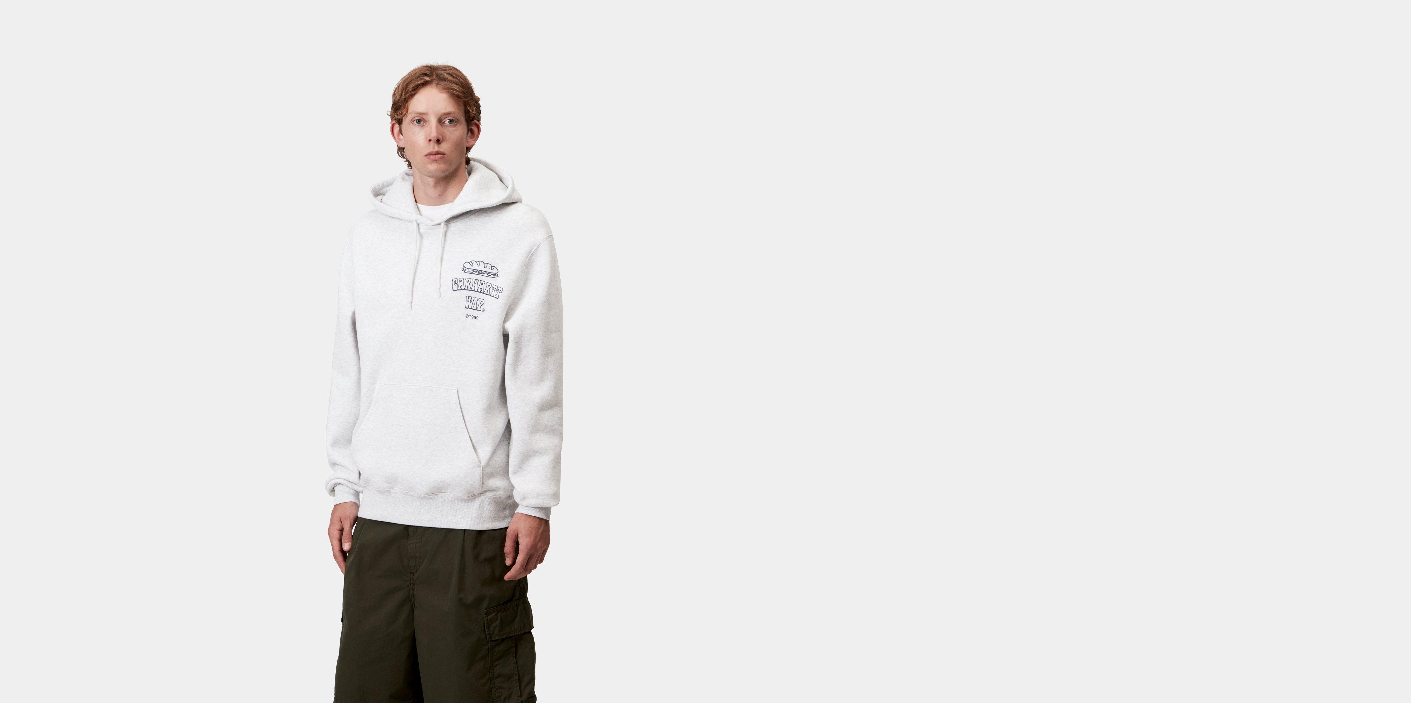 Carhartt WIP Hooded Sandwich Sweatshirt Ash Heather / Blue | grey | M | Men