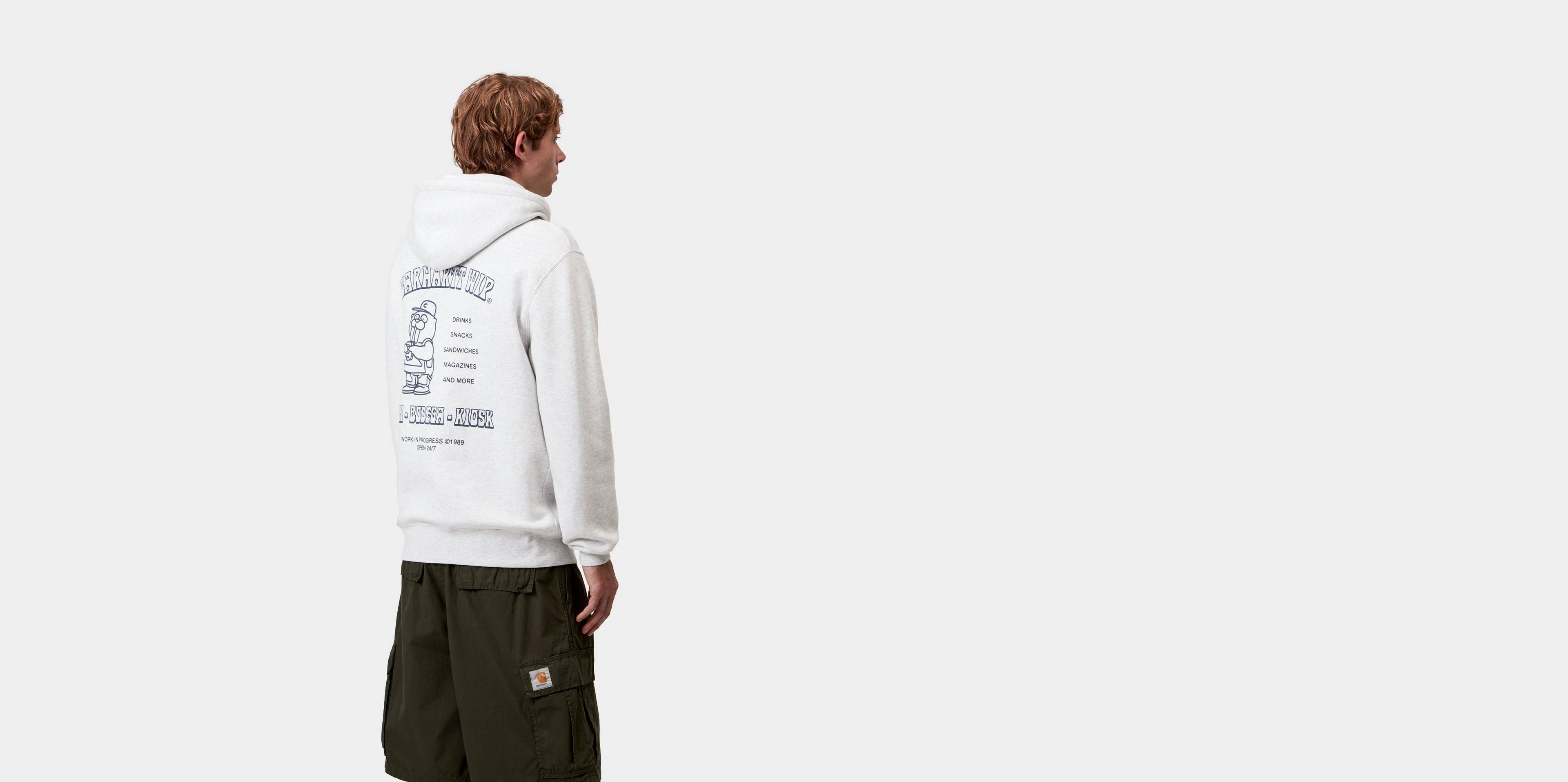 Carhartt WIP Hooded Sandwich Sweatshirt, Ash Heather / Blue