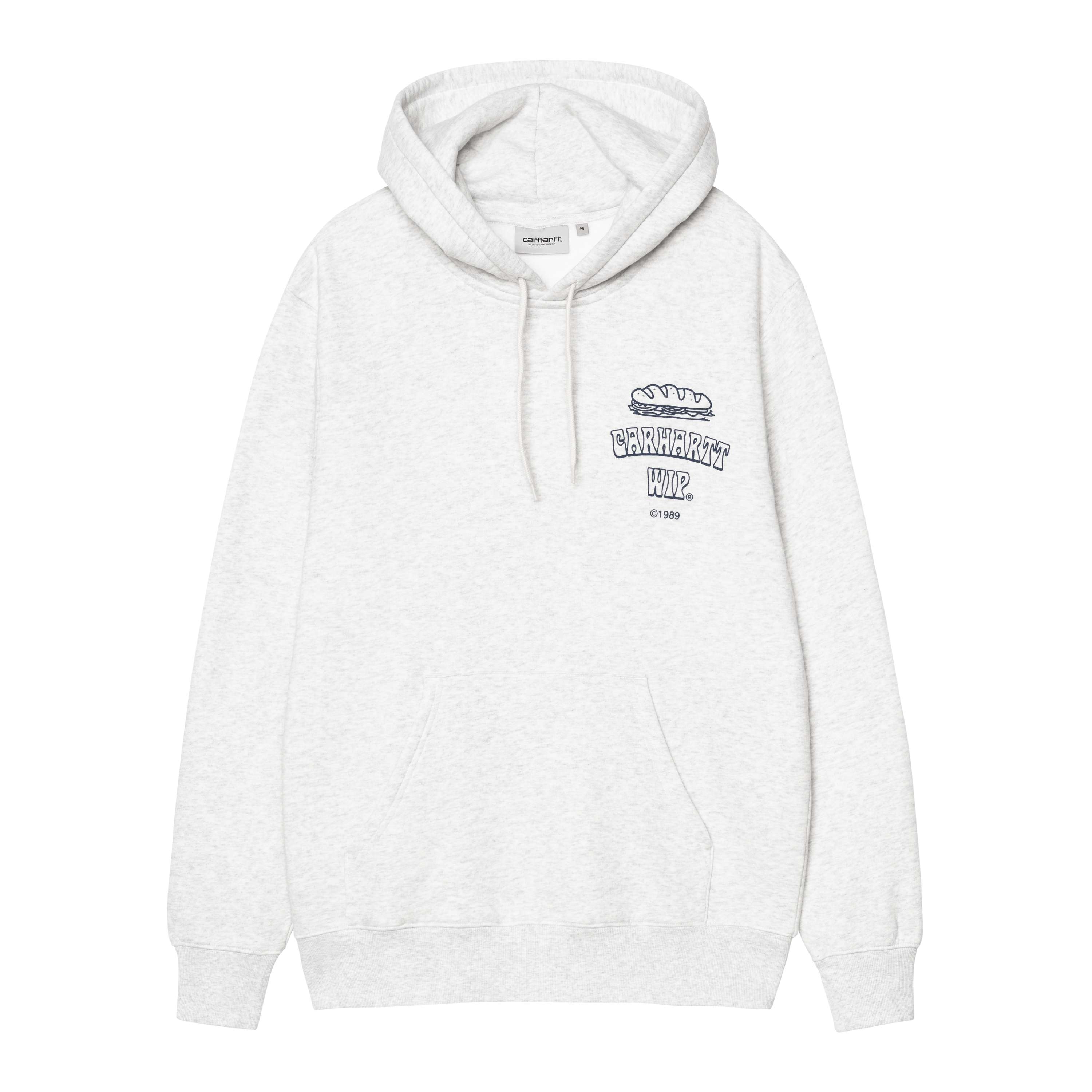 Carhartt WIP Hooded Sandwich Sweatshirt, Ash Heather / Blue