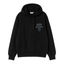 【Carhartt】 ★ HOODED SANDWICH SWEATSHIRT ★ LOOSE FIT Carhartt WIP Hooded Sandwich Sweatshirt, Black / Blue Fog