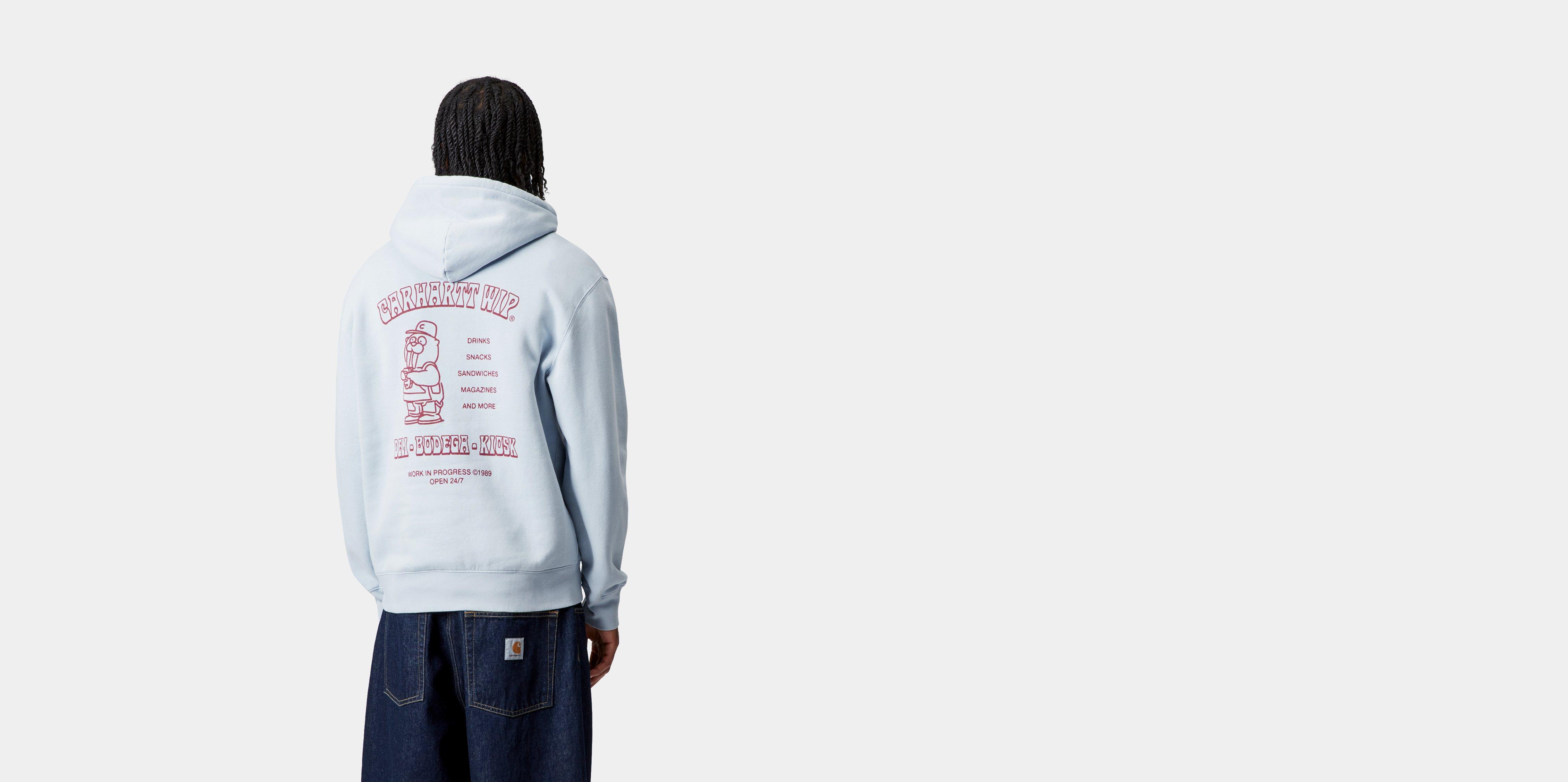 ★ドイツ発*carhartt WIP*新作*Sandwich スウェットフーディ/U★ Carhartt WIP Hooded Sandwich Sweatshirt, Blue Fog / Red