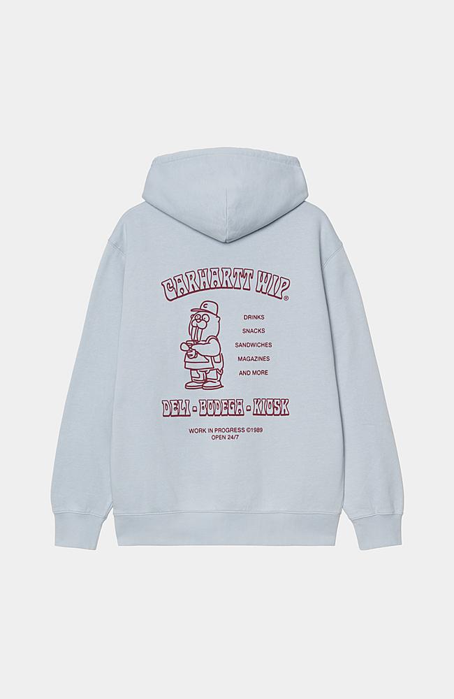 ★ドイツ発*carhartt WIP*新作*Sandwich スウェットフーディ/U★ Carhartt WIP Hooded Sandwich Sweatshirt, Blue Fog / Red