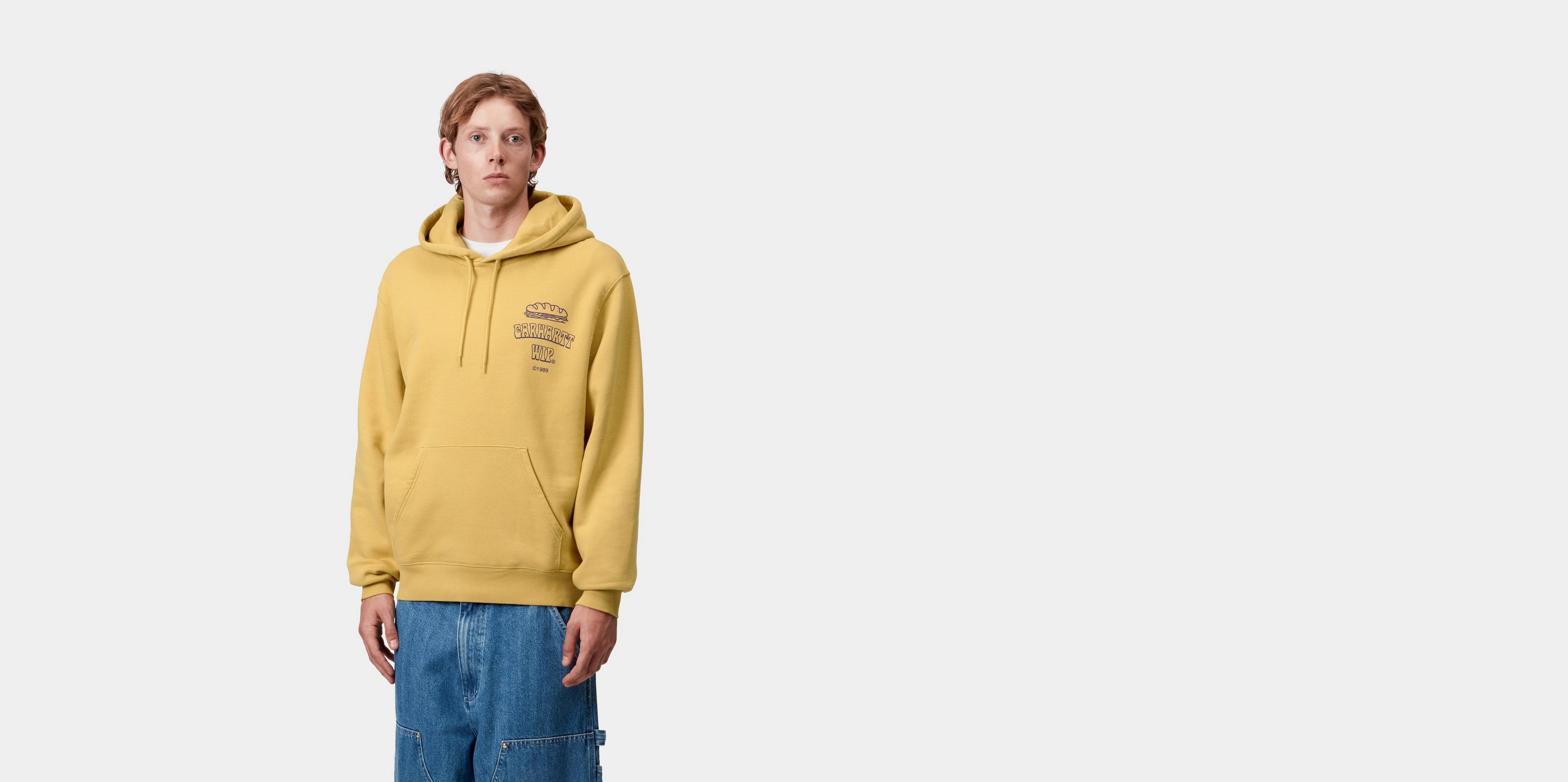 【Carhartt】 ★ HOODED SANDWICH SWEATSHIRT ★ LOOSE FIT Carhartt WIP Hooded Sandwich Sweatshirt, Suncrest / Purple