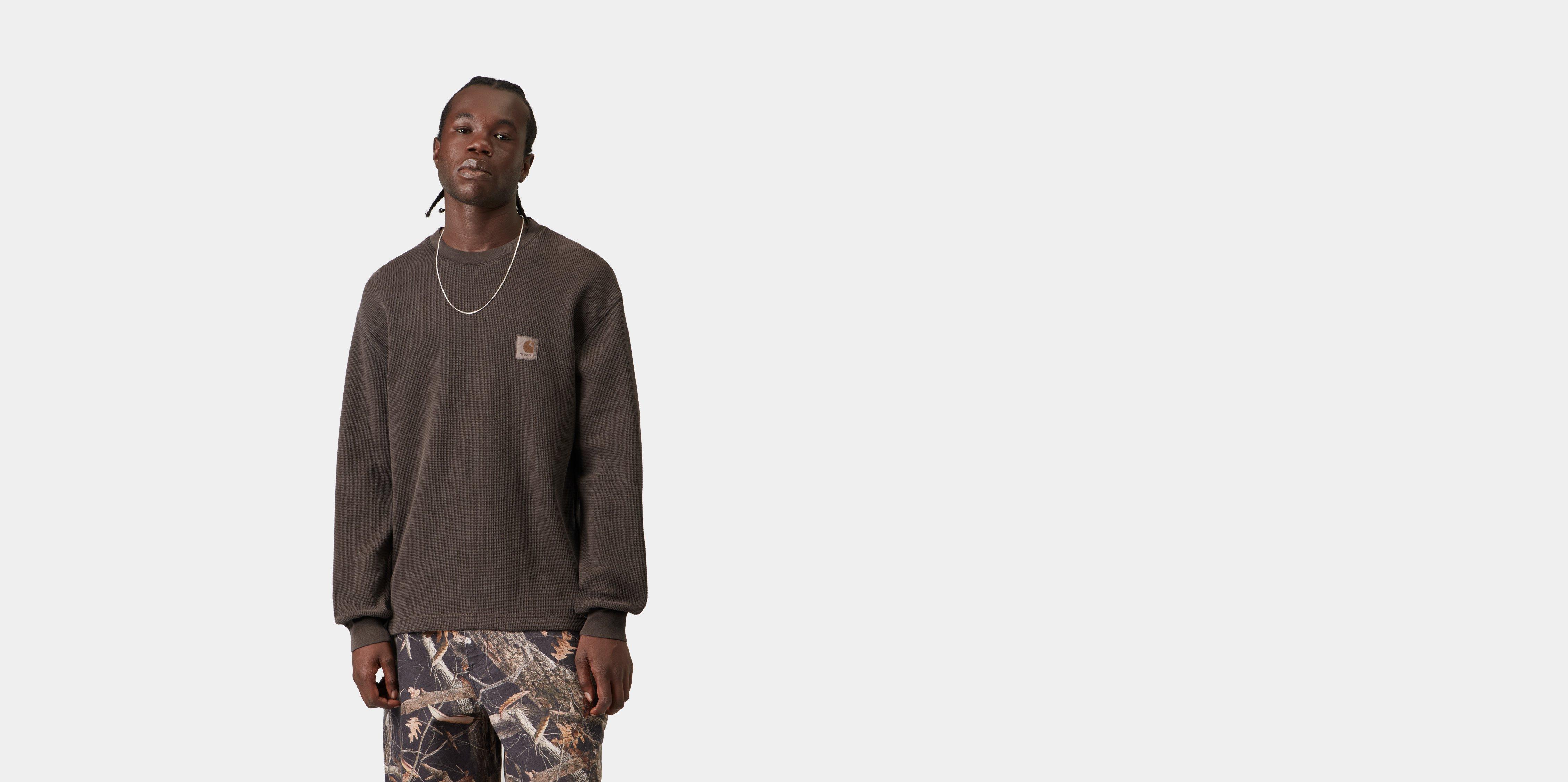 Carhartt WIP L/S Vista Waffle T-Shirt Tobacco garment dyed | brown | L | Men
