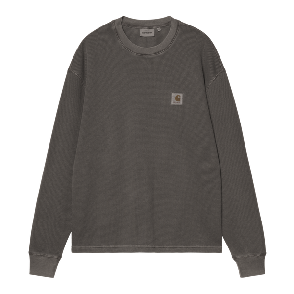 L/S Vista Waffle T-Shirt Black garment dyed