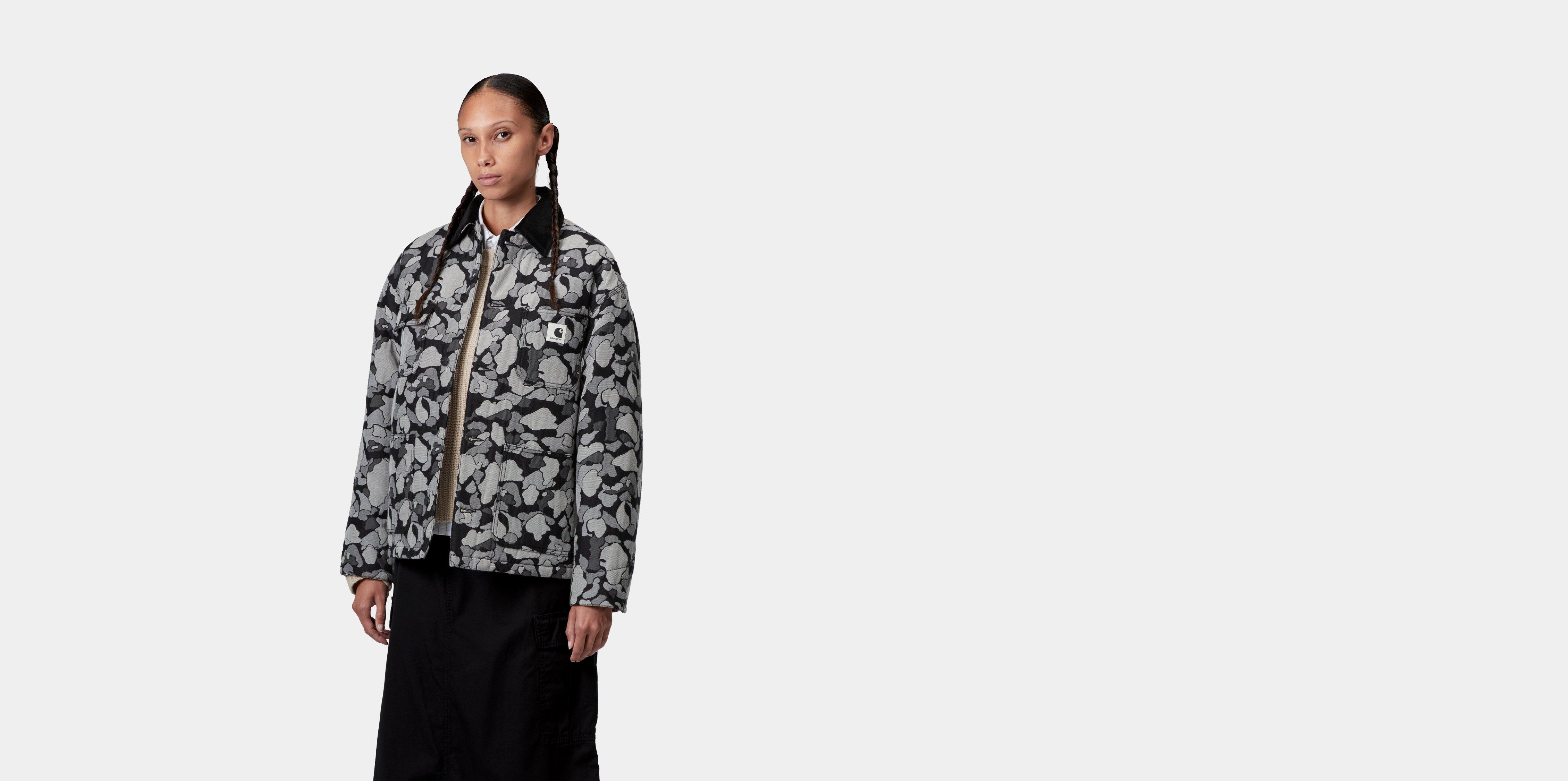 Carhartt WIP W' Tapestry Chore Coat Camo Duck Jacquard, Black / Black | black|grey|camo | XS | Women