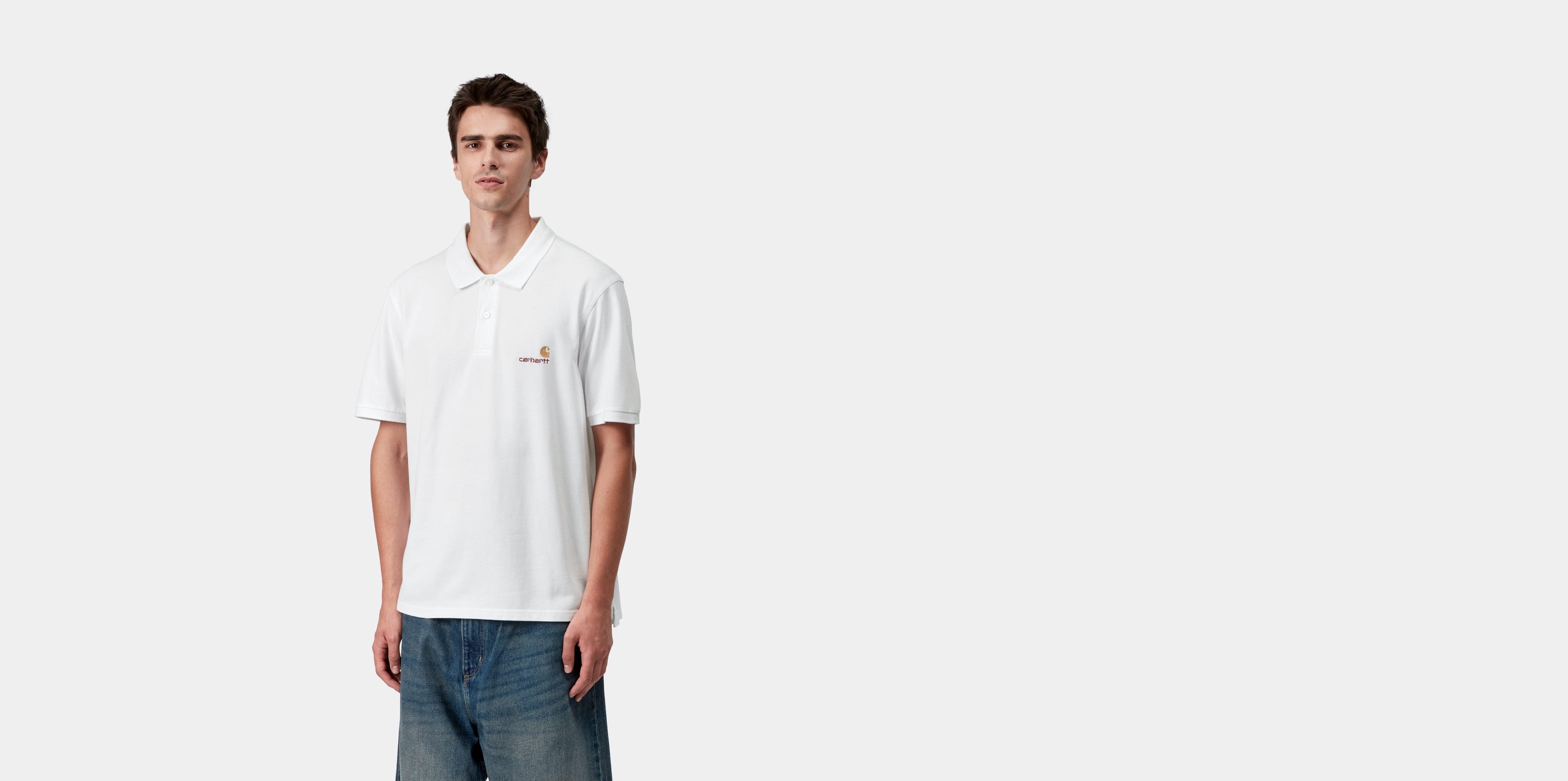 Carhartt WIP S/S American Script Polo White | M | Men