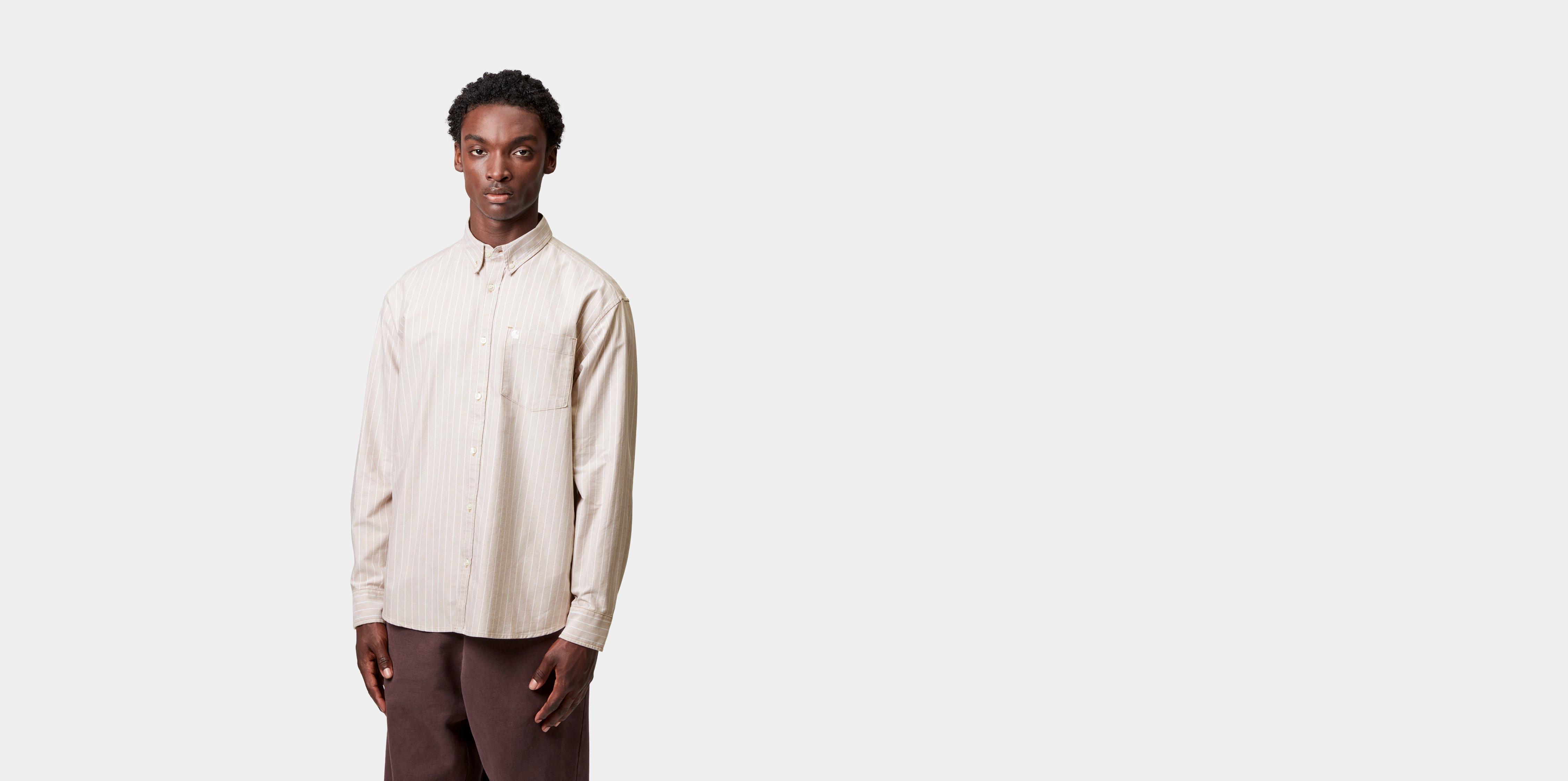 Carhartt WIP L/S Cassel Shirt Cassel Stripe, Peanut / White | beige|multicolor | M | Men