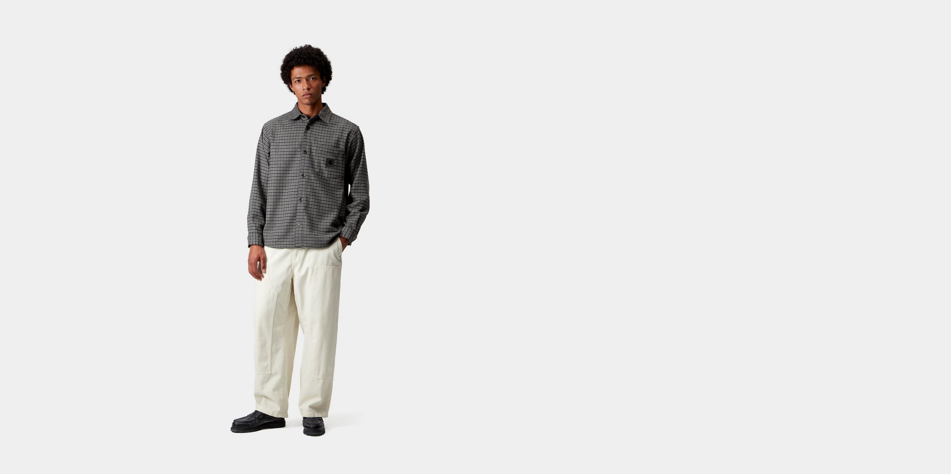 Carhartt WIP L/S Lowis Shirt, Lowis Houndstooth, Grey Heather