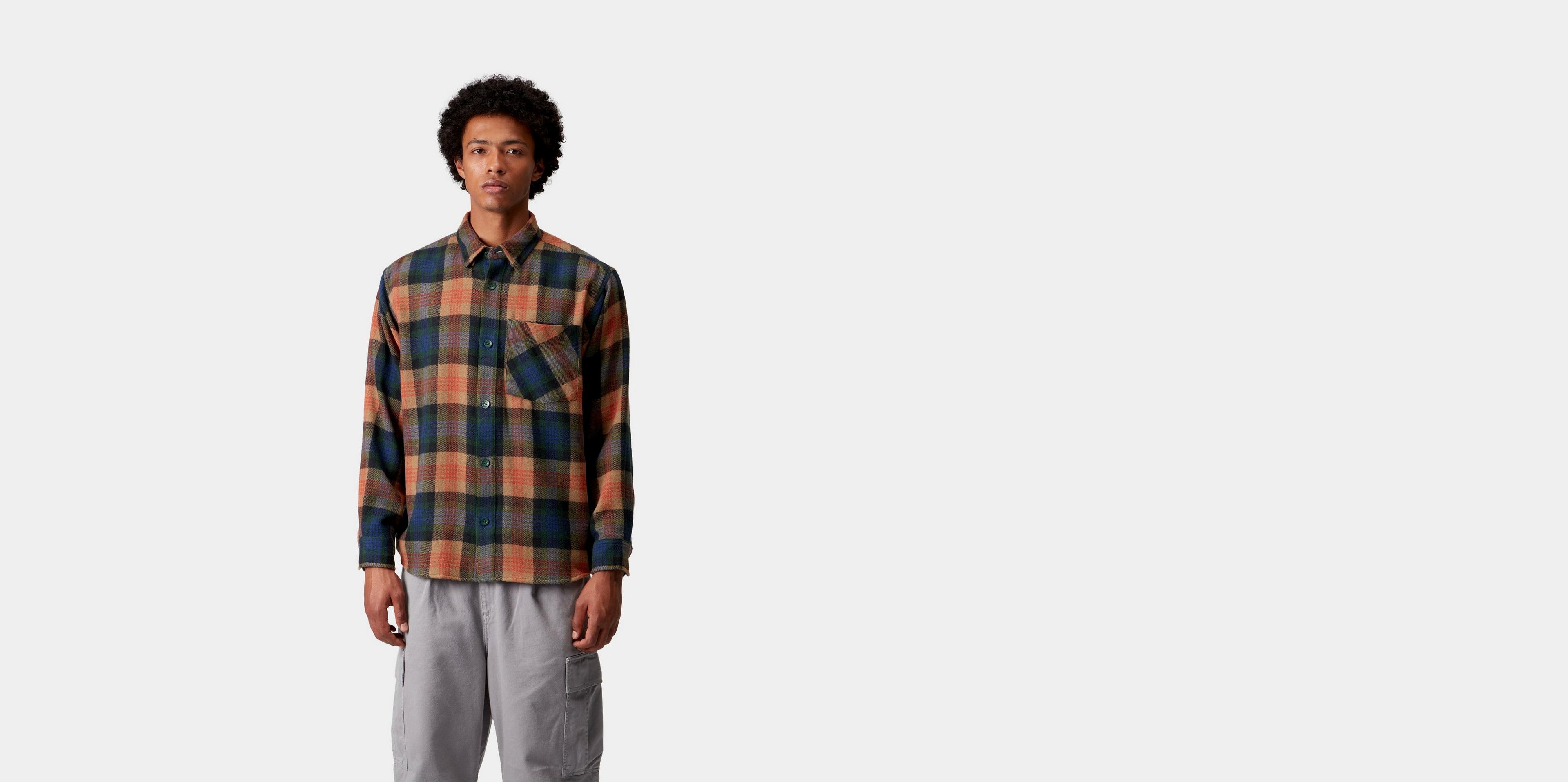 Carhartt WIP L/S Dern Shirt, Dern Check, Sycamore Tree | Tienda