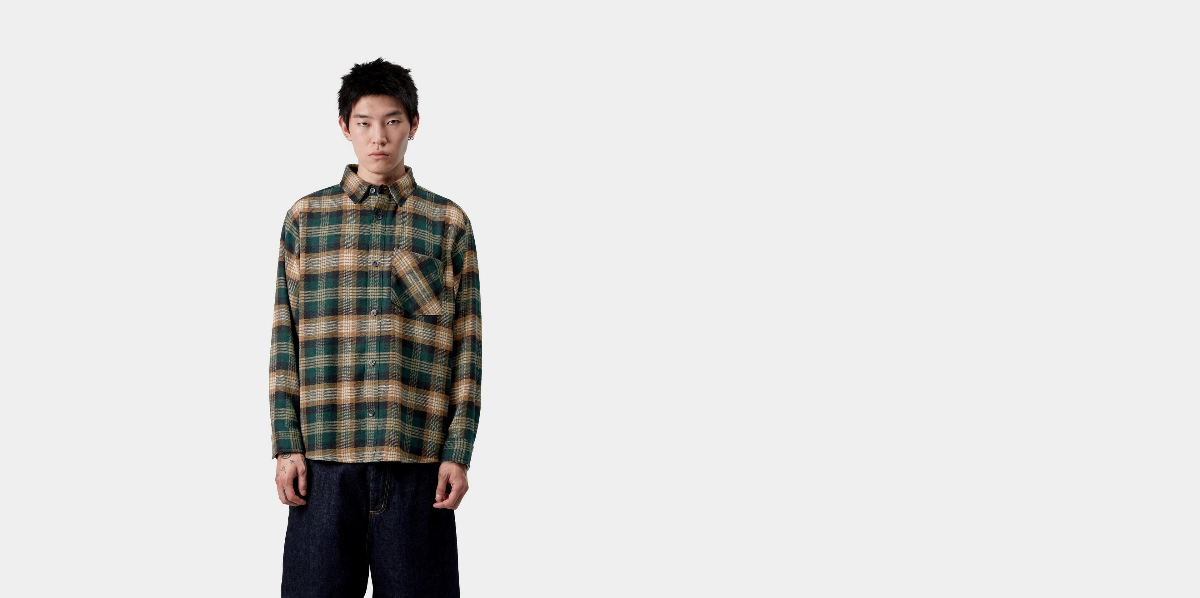 Carhartt WIP L/S Dern Shirt, Dern Check, Hamilton Brown | Official
