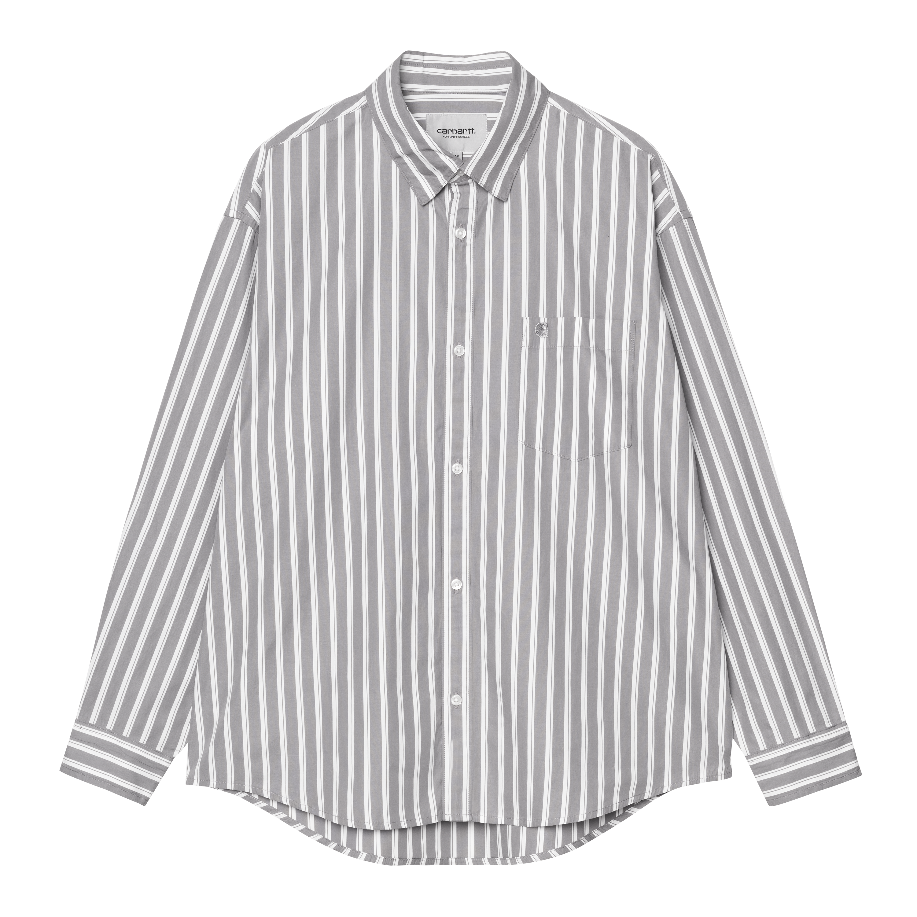 Carhartt WIP L/S Malden Shirt Malden Stripe, Yosemite | grey|multicolor | L | Men