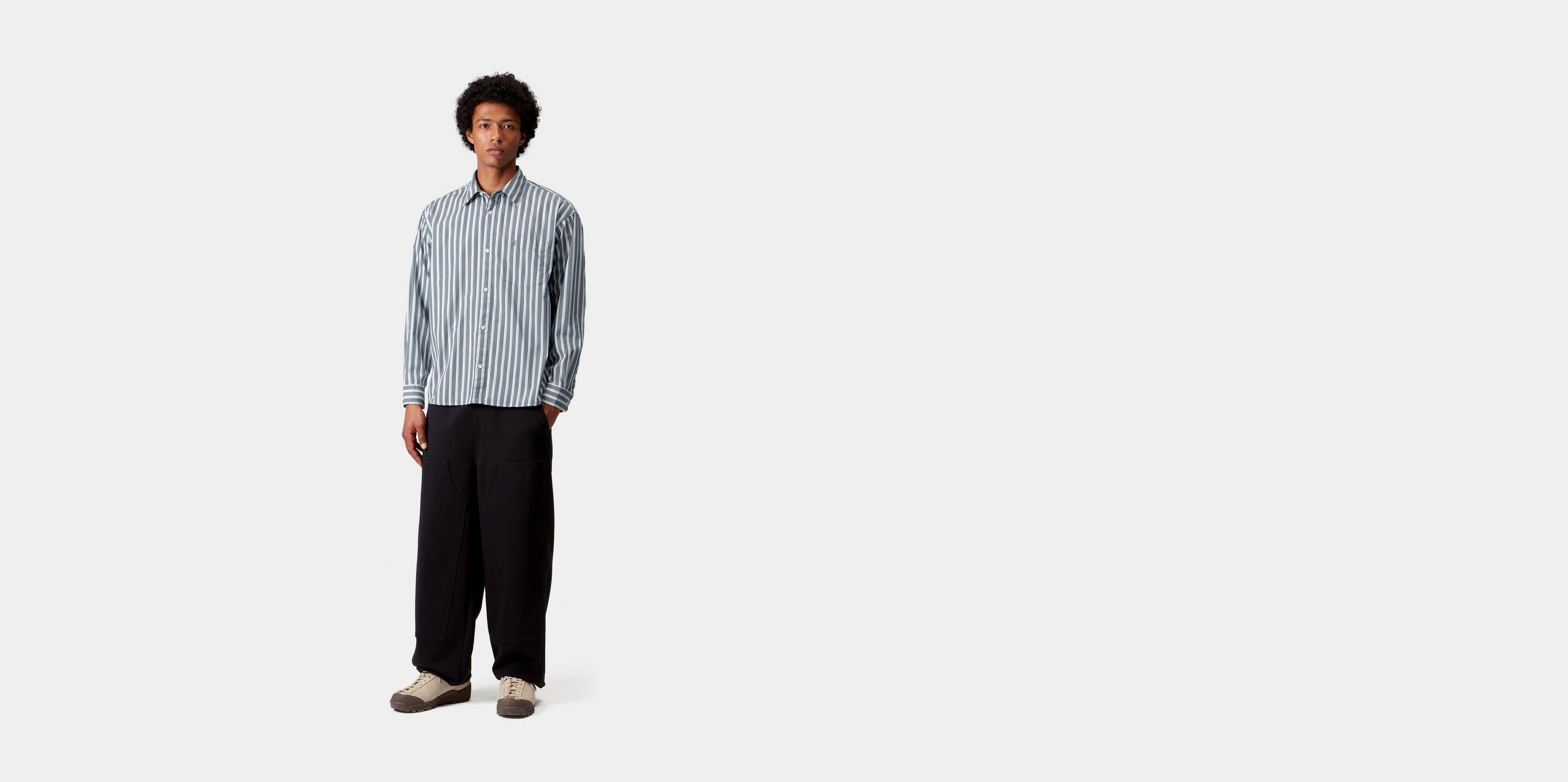 Carhartt WIP L/S Malden Shirt, Malden Stripe, Angelite | Officiële