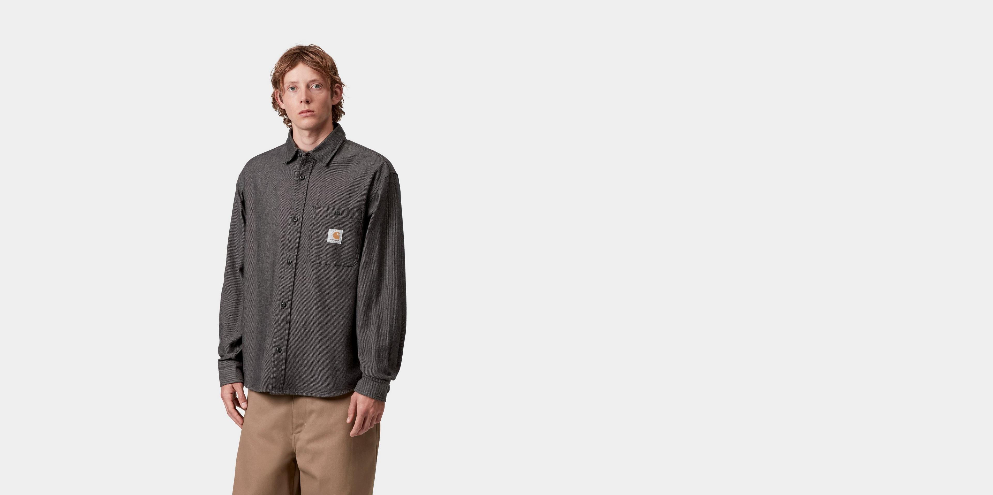 Carhartt WIP L/S Edgar Shirt, Black / Wax | Official Online Store