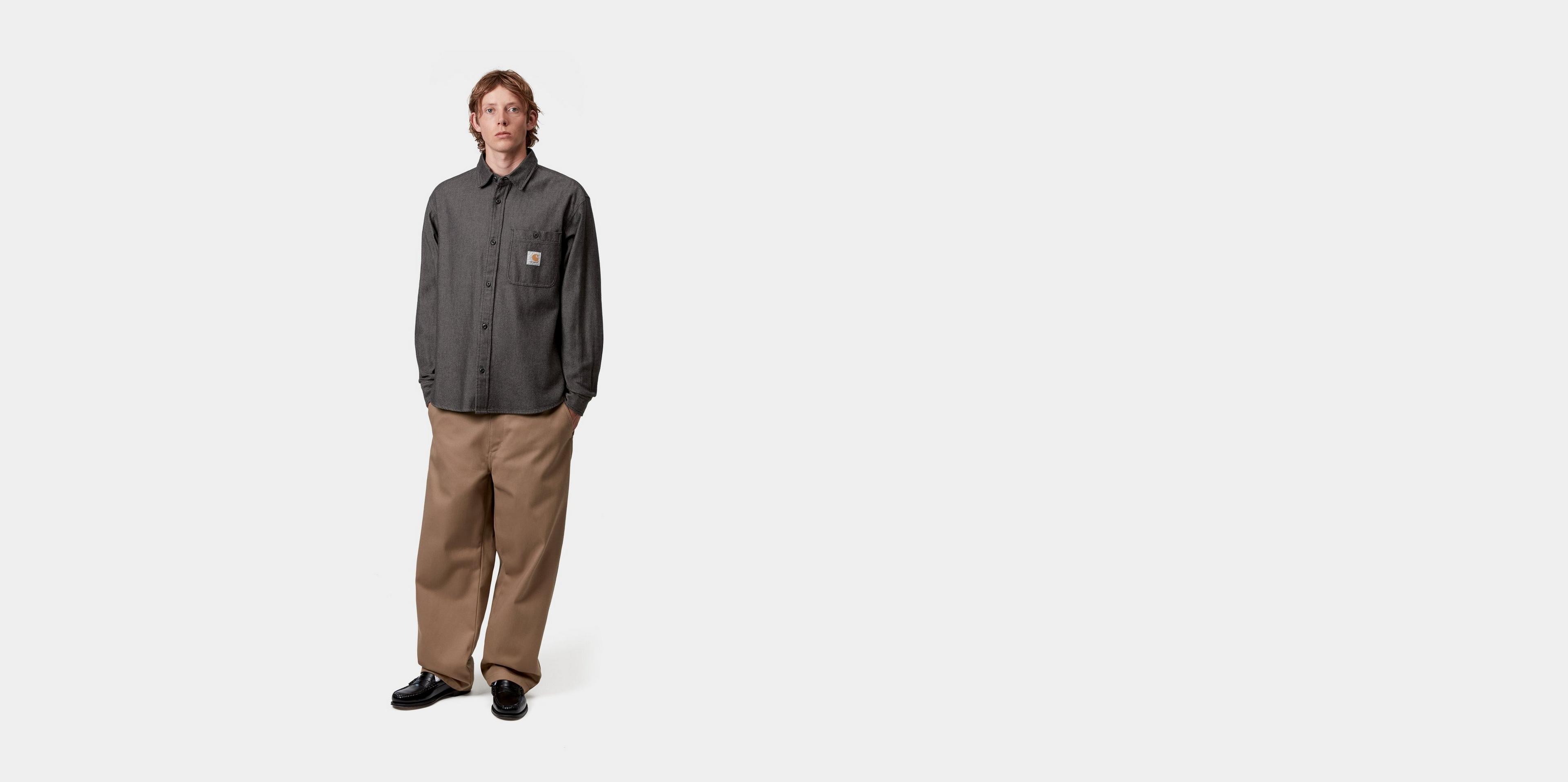Carhartt WIP L/S Edgar Shirt, Black / Wax | Official Online Store